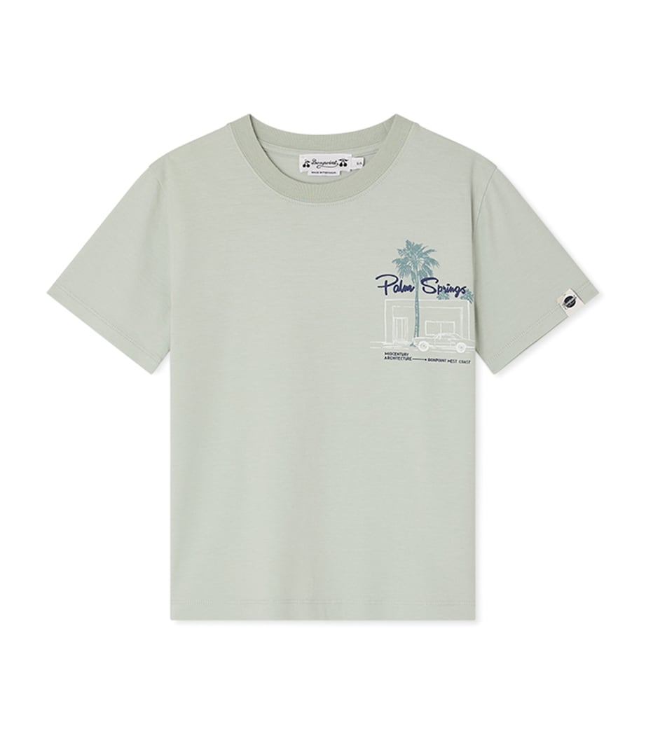 Bonpoint Organic Cotton Landis T-Shirt (4-8 Years) Upb Vert Celadon Image 1