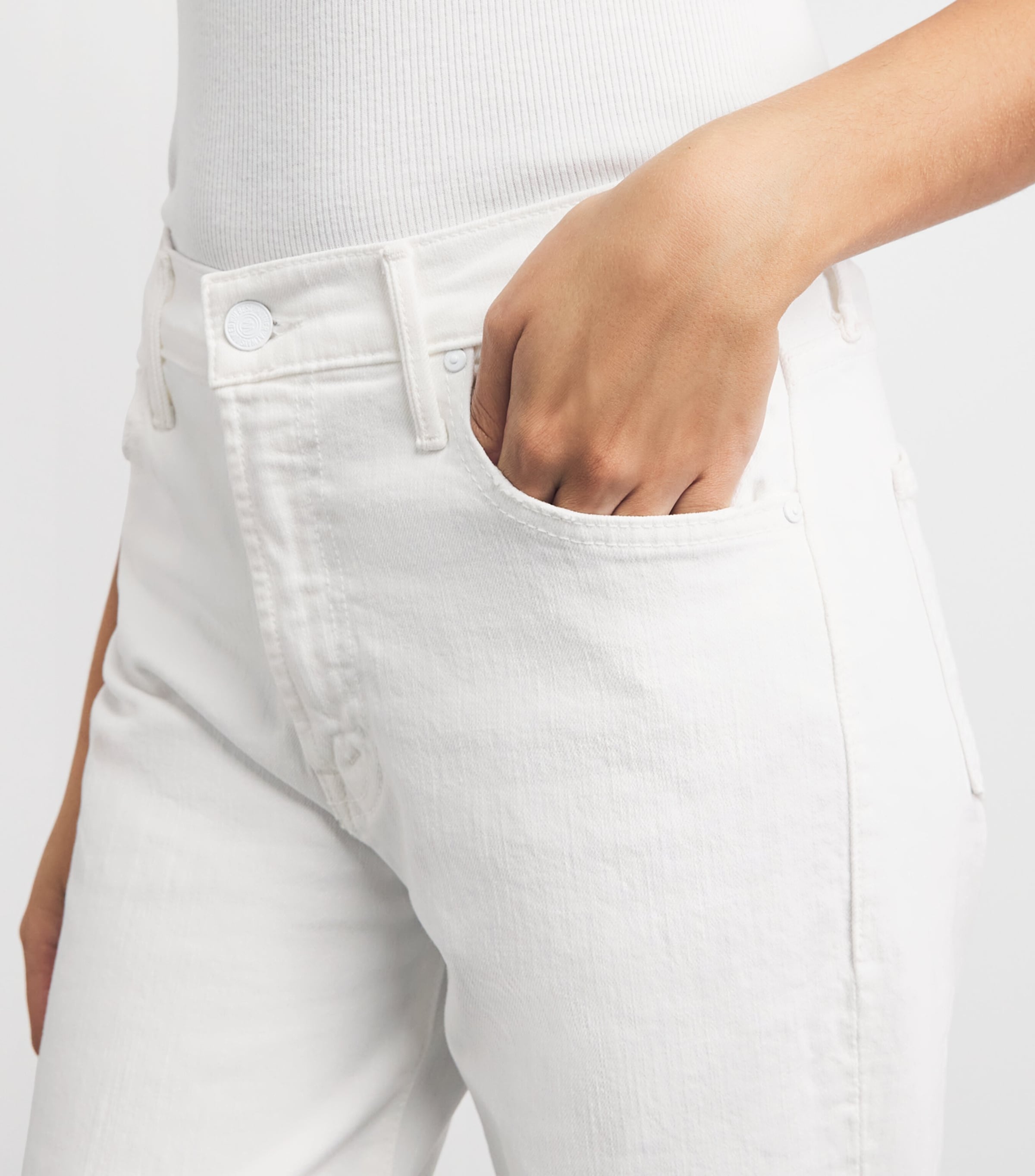 MOTHER Womens The Kick It Straight Jeans Totally Innocent Image 3