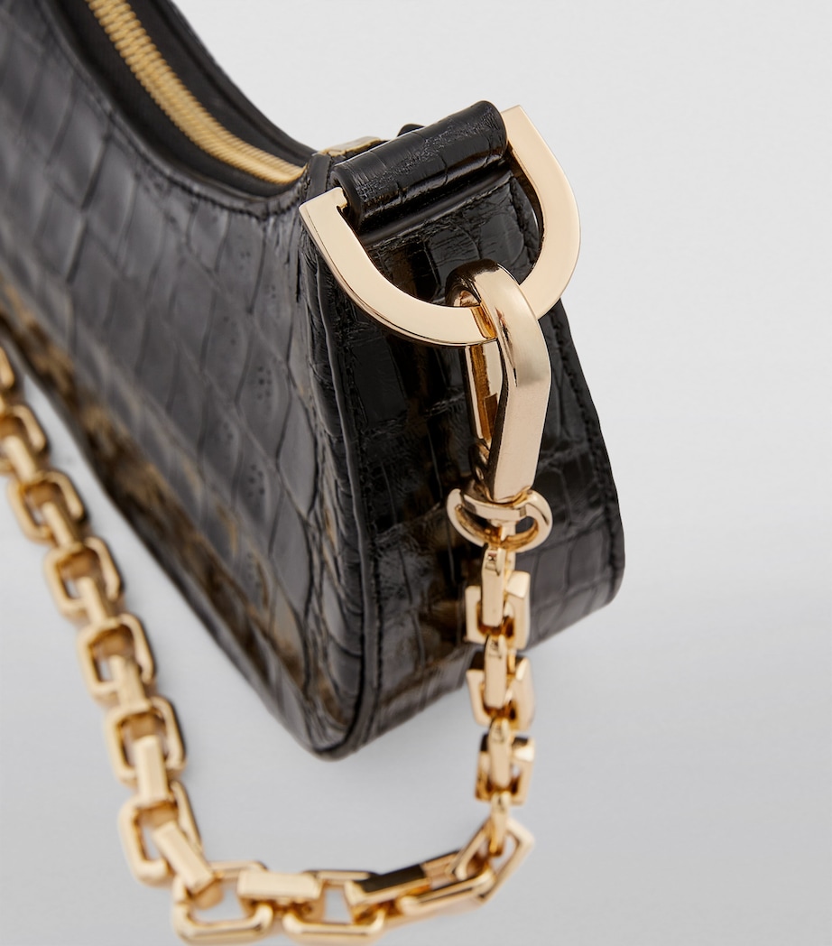 Maria Oliver Small Crocodile Mia Shoulder Bag Black Bk Image 3