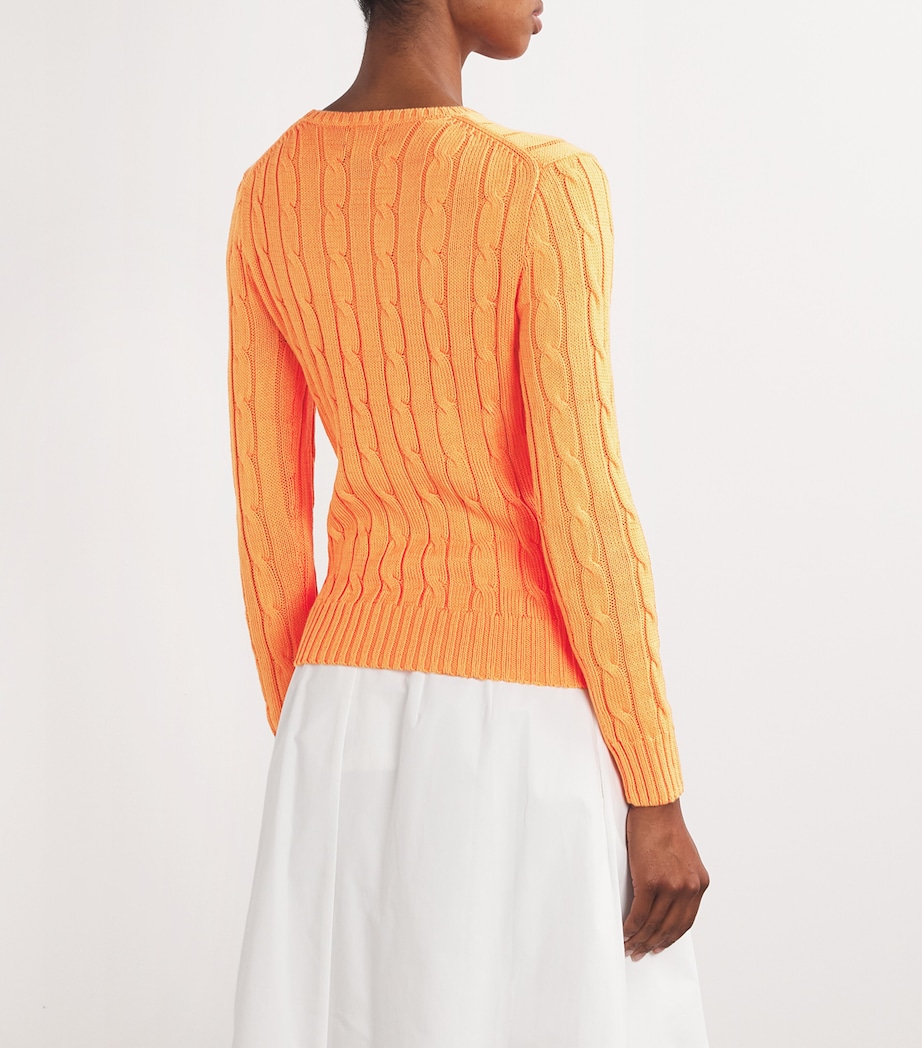 Cotton Cable-Knit Sweater SUN ORANGE Image 4