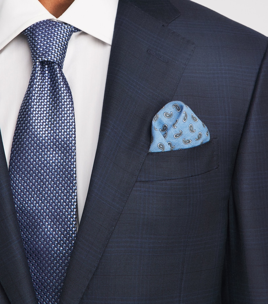 Isaia Silk Printed Pocket Square Image 2