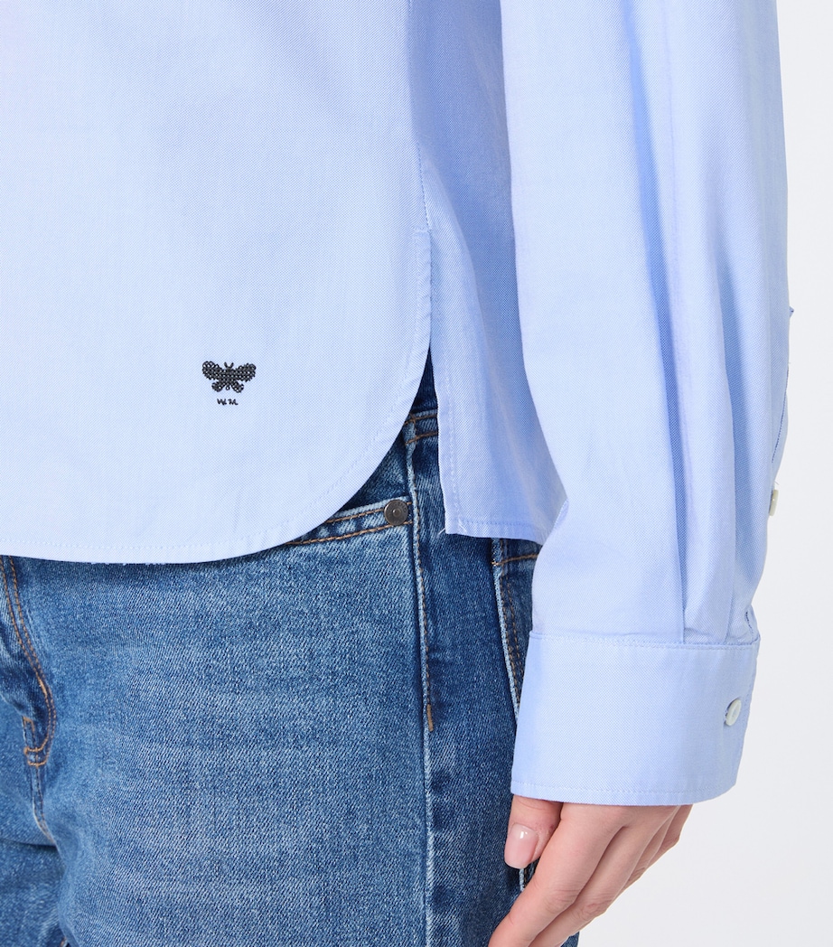 Weekend Max Mara Womens Cotton Long-Sleeve Shirt Light Blue Image 6