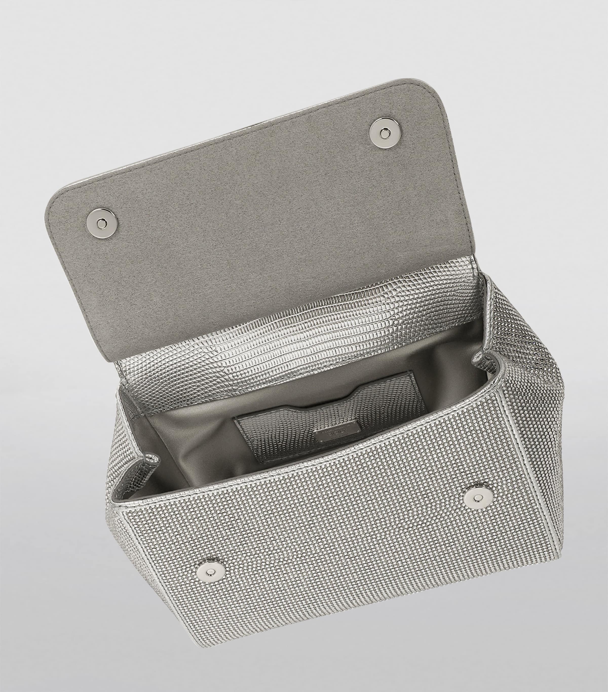 KIM DOLCE&GABBANA Small Sicily Top-Handle Bag 8C964-CRYSTAL/PEARL Image 5