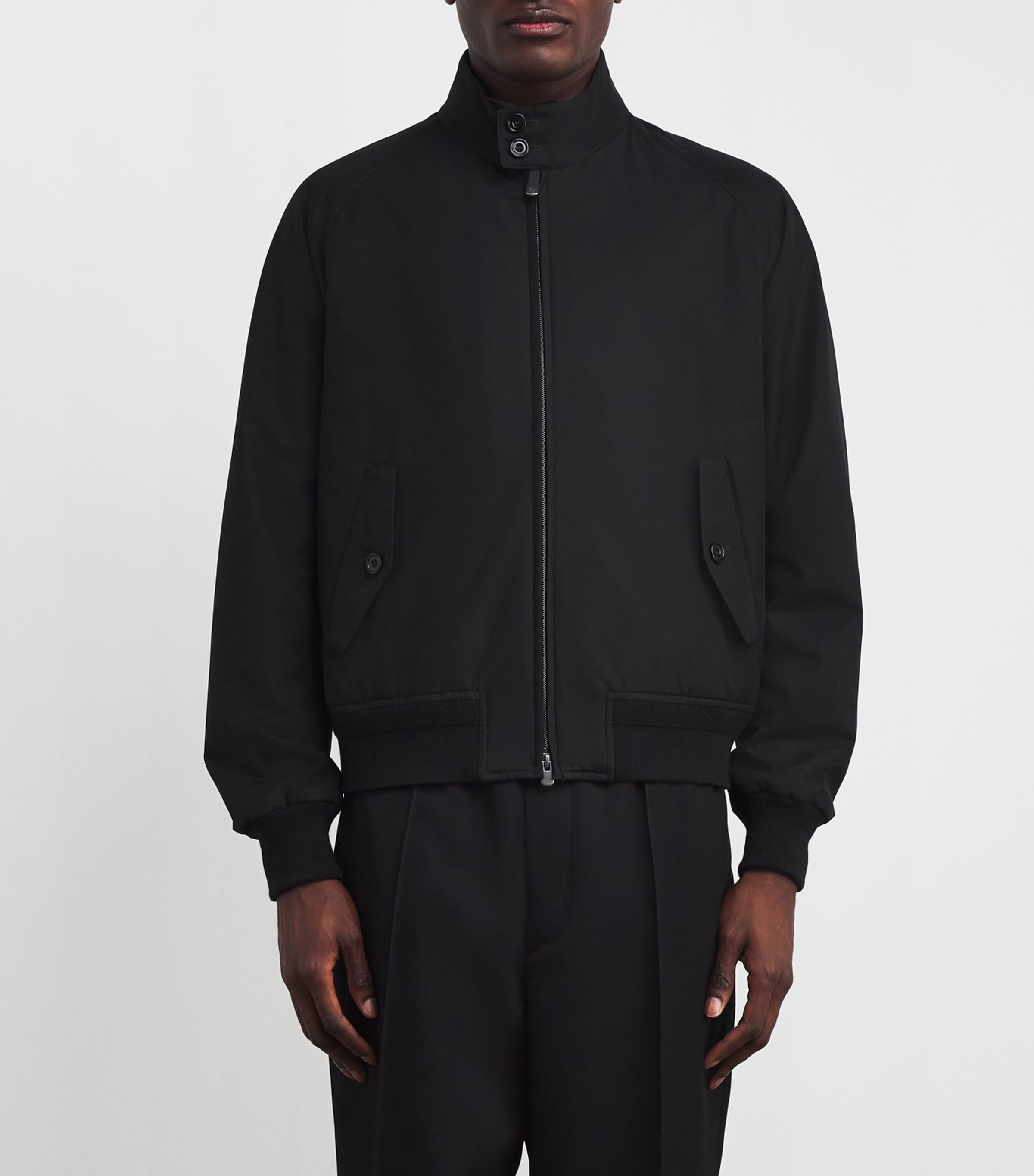 Ralph Lauren Purple Label Mens Silk Saunders Bomber Jacket Polo Black Image 3