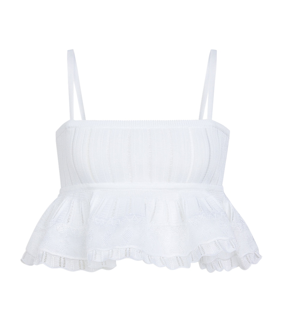 Alaïa Womens Crinoline Crop Top White Image 1