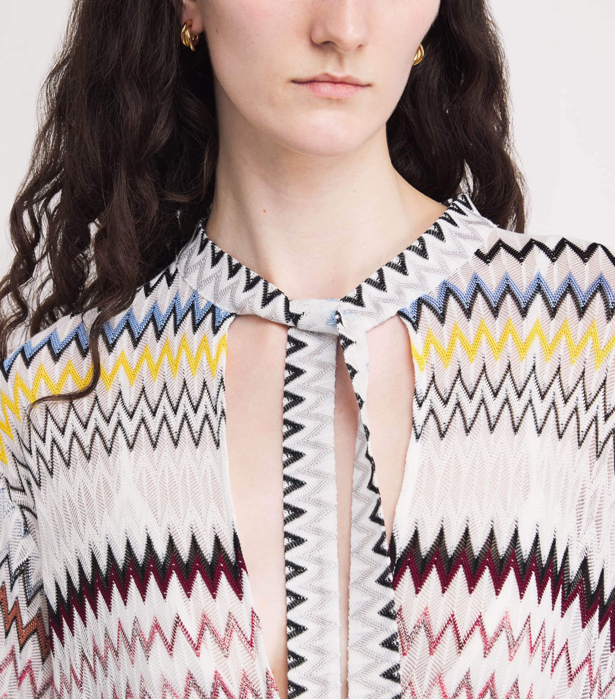 Chevron Tunic Mini Dress S01K2 MULTI W WHITE Image 4