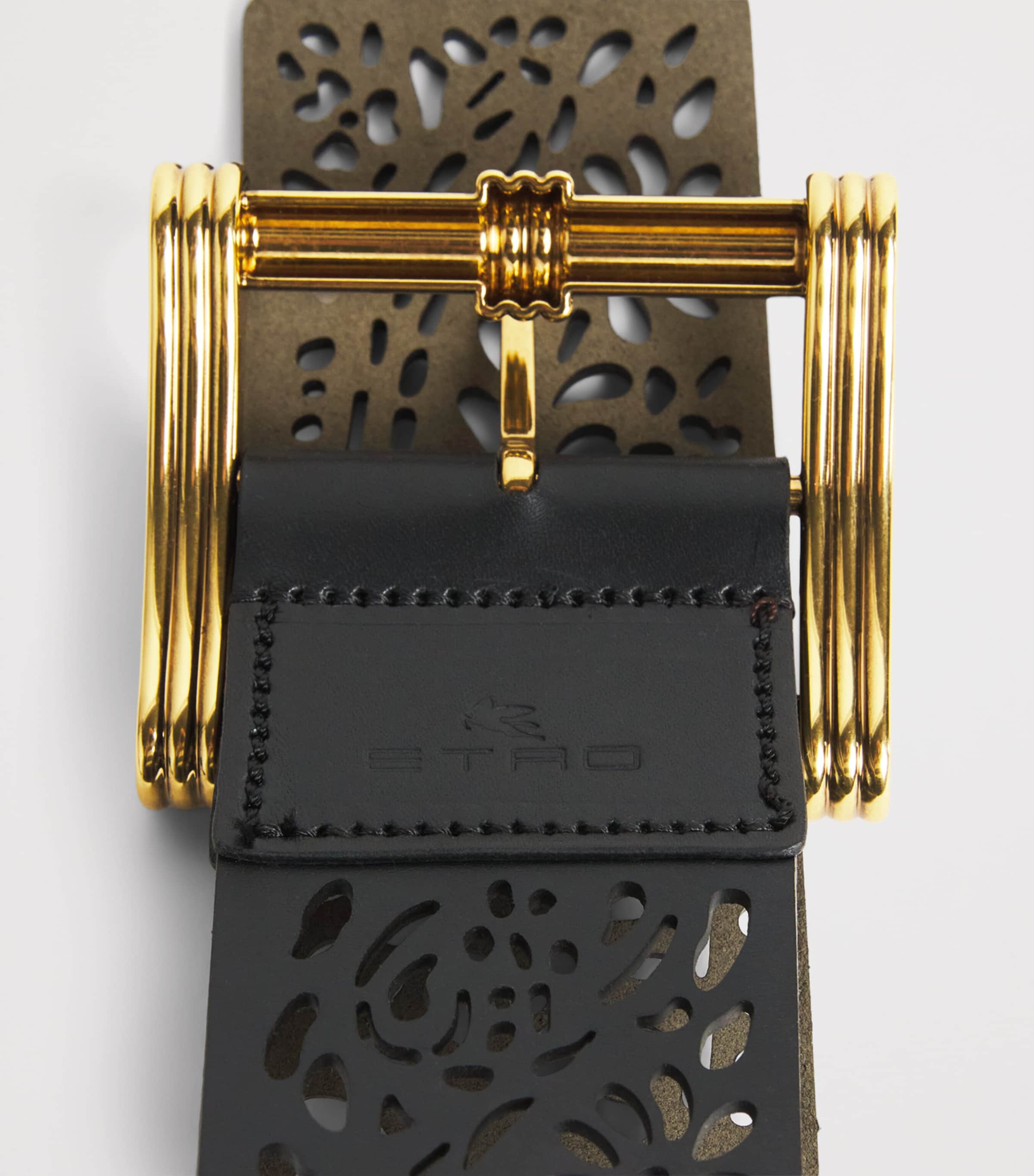 Etro Reversible Laser-Cut Belt Black Image 6