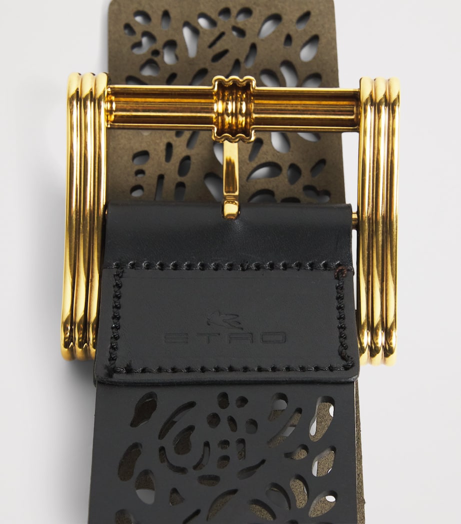 Etro Reversible Laser-Cut Belt Black Image 6