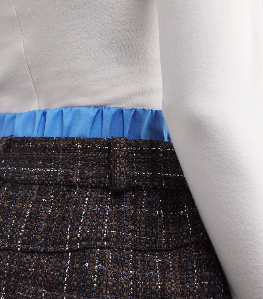 Tweed Waistband Shorts BROWN Image 6