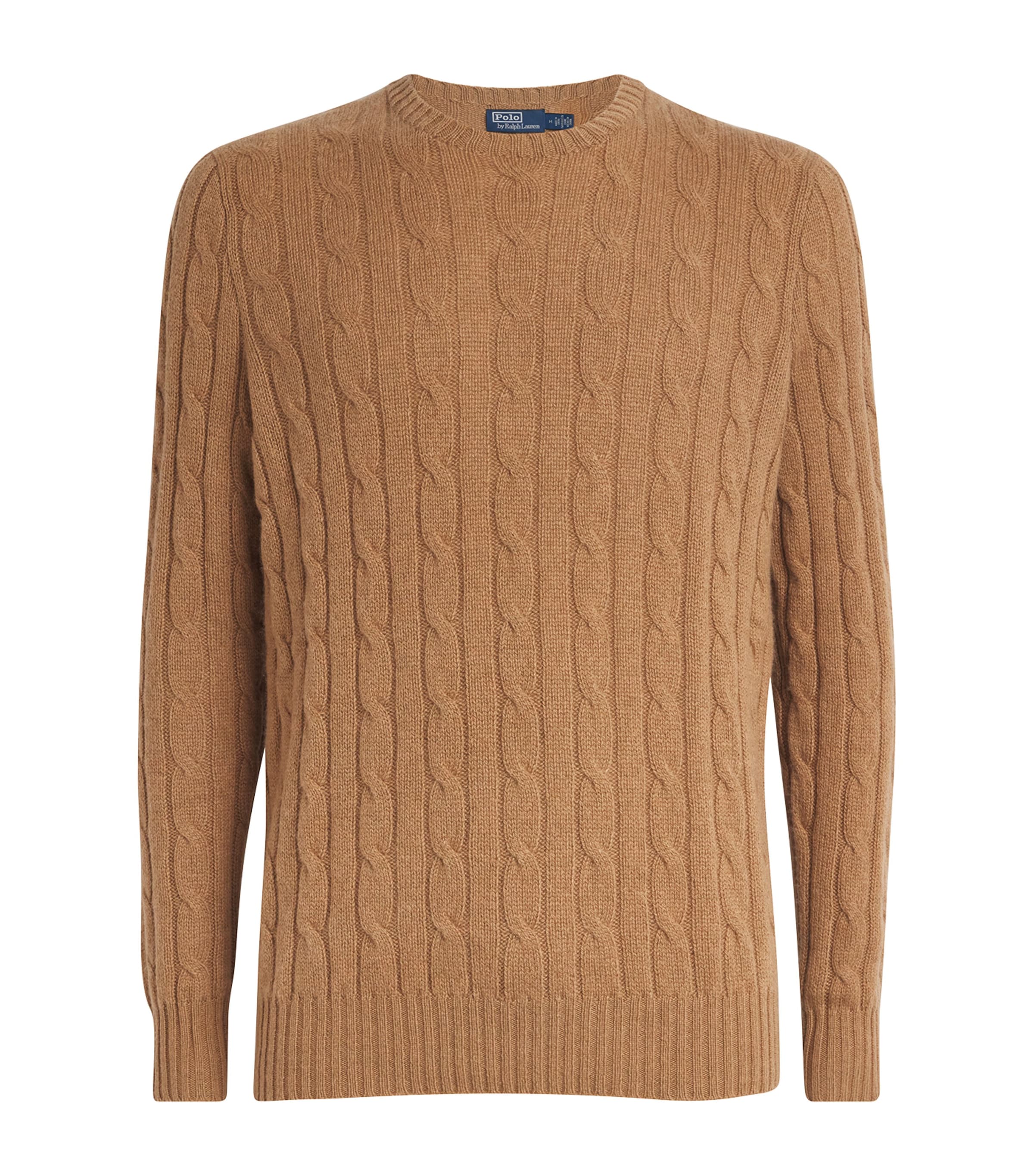 Polo Ralph Lauren Cashmere Cable-knit Sweater In Brown