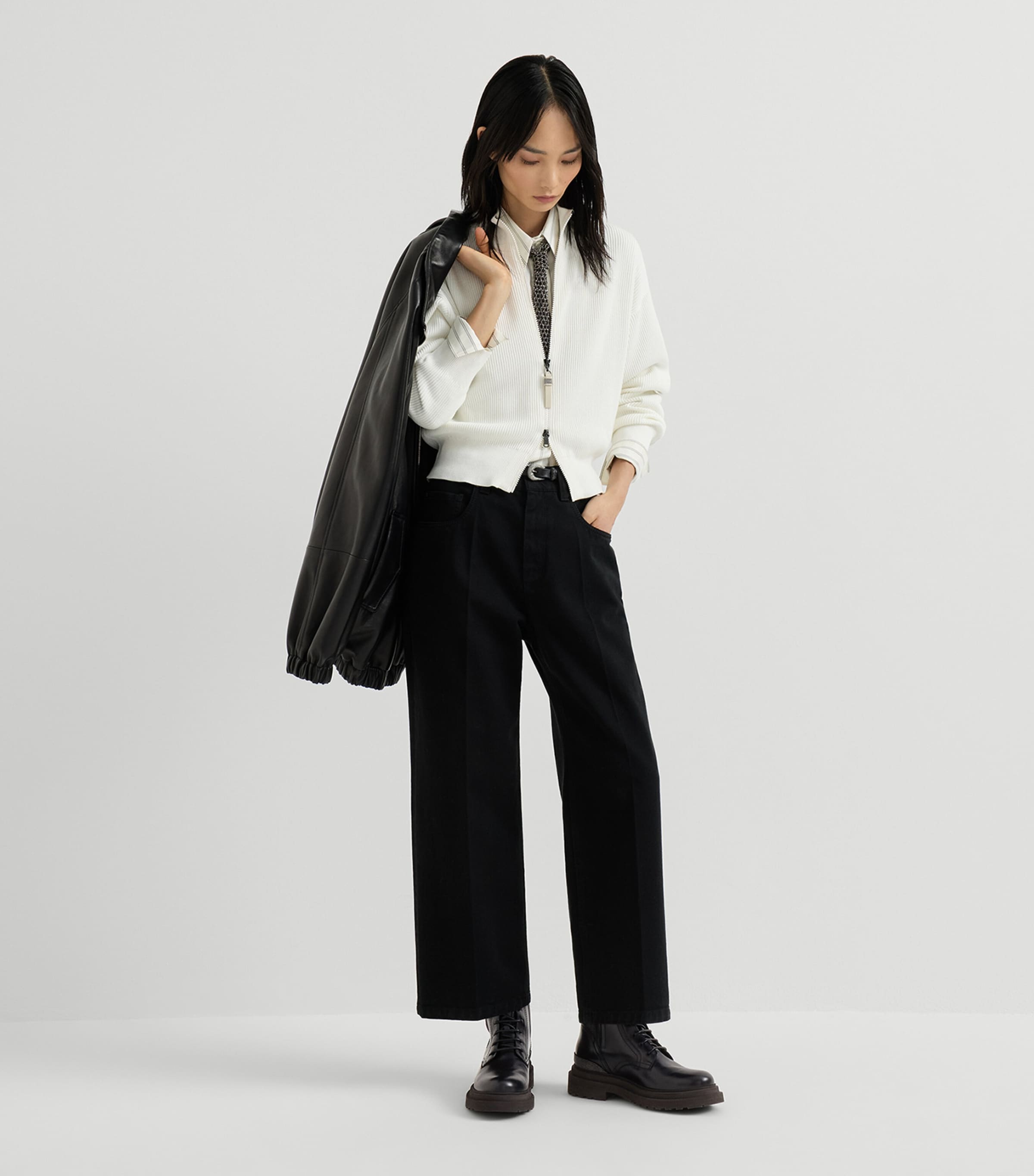 Brunello Cucinelli Leather Monili Ankle Boots Image 3