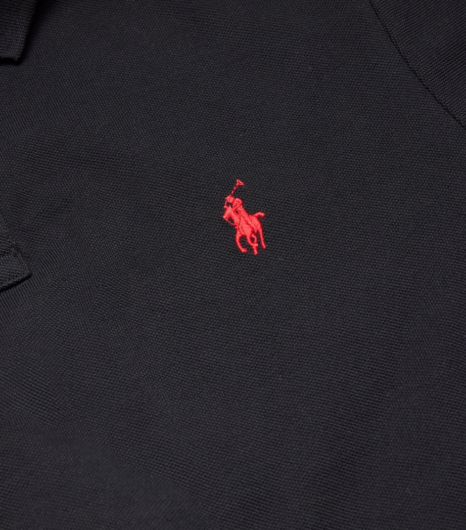 Cotton Mesh Slim-Fit Polo Shirt BLACK GREY Image 5
