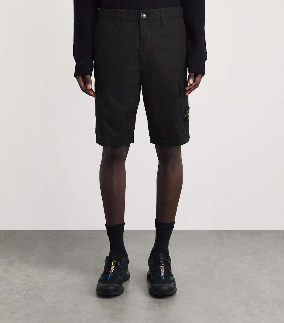 Stone Island Mens Stretch-Cotton Cargo Shorts Image 4