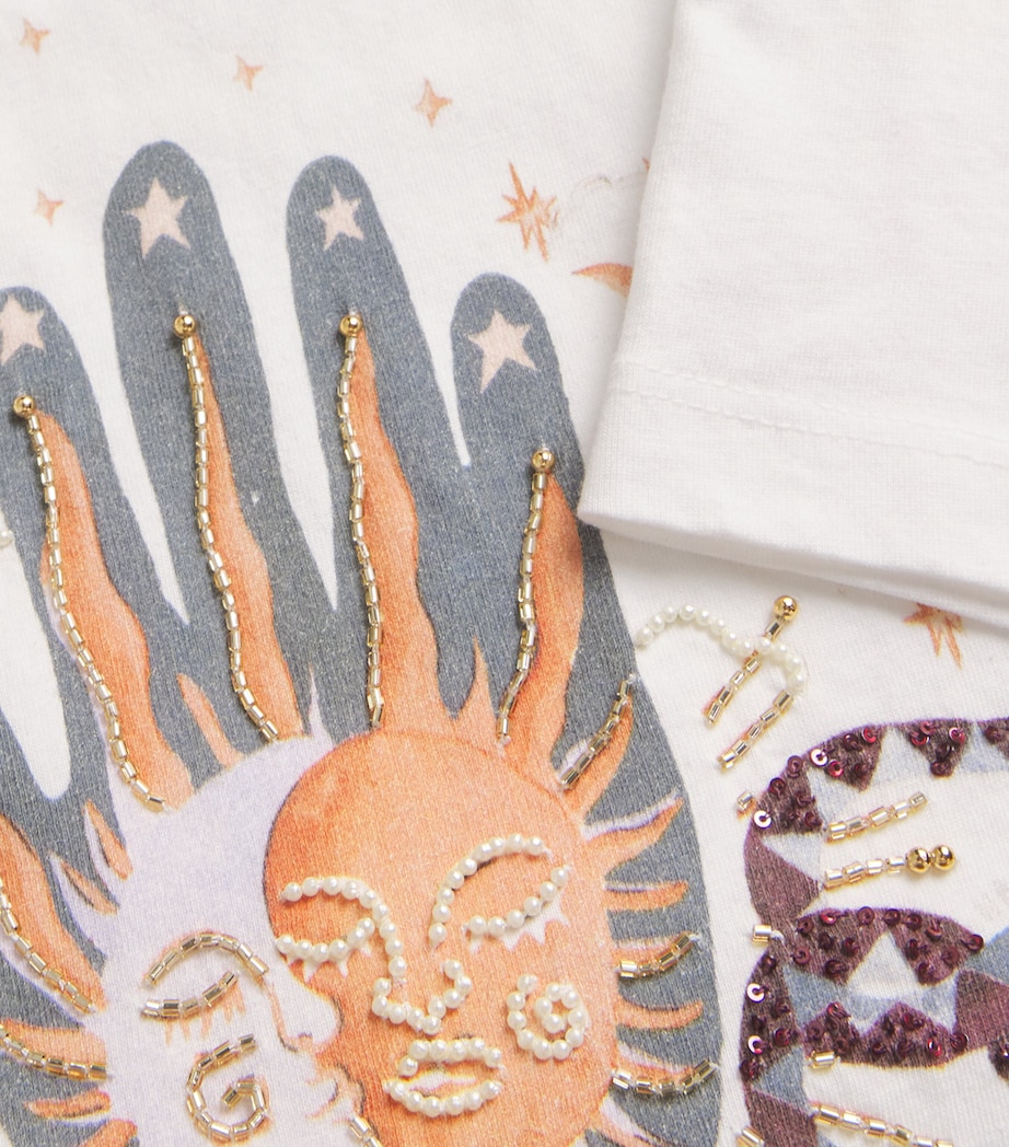 Cotton Beaded T-Shirt WRTTN IN T STRS WHT Image 5