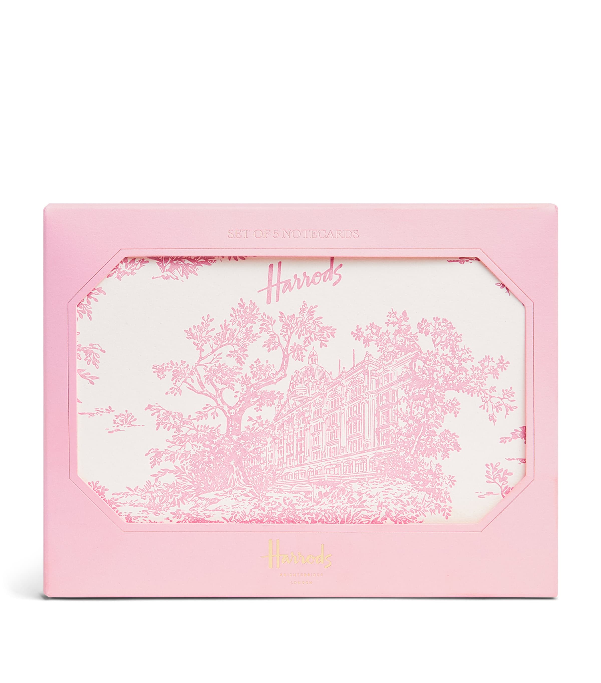 Harrods Toile Notecards In Pink