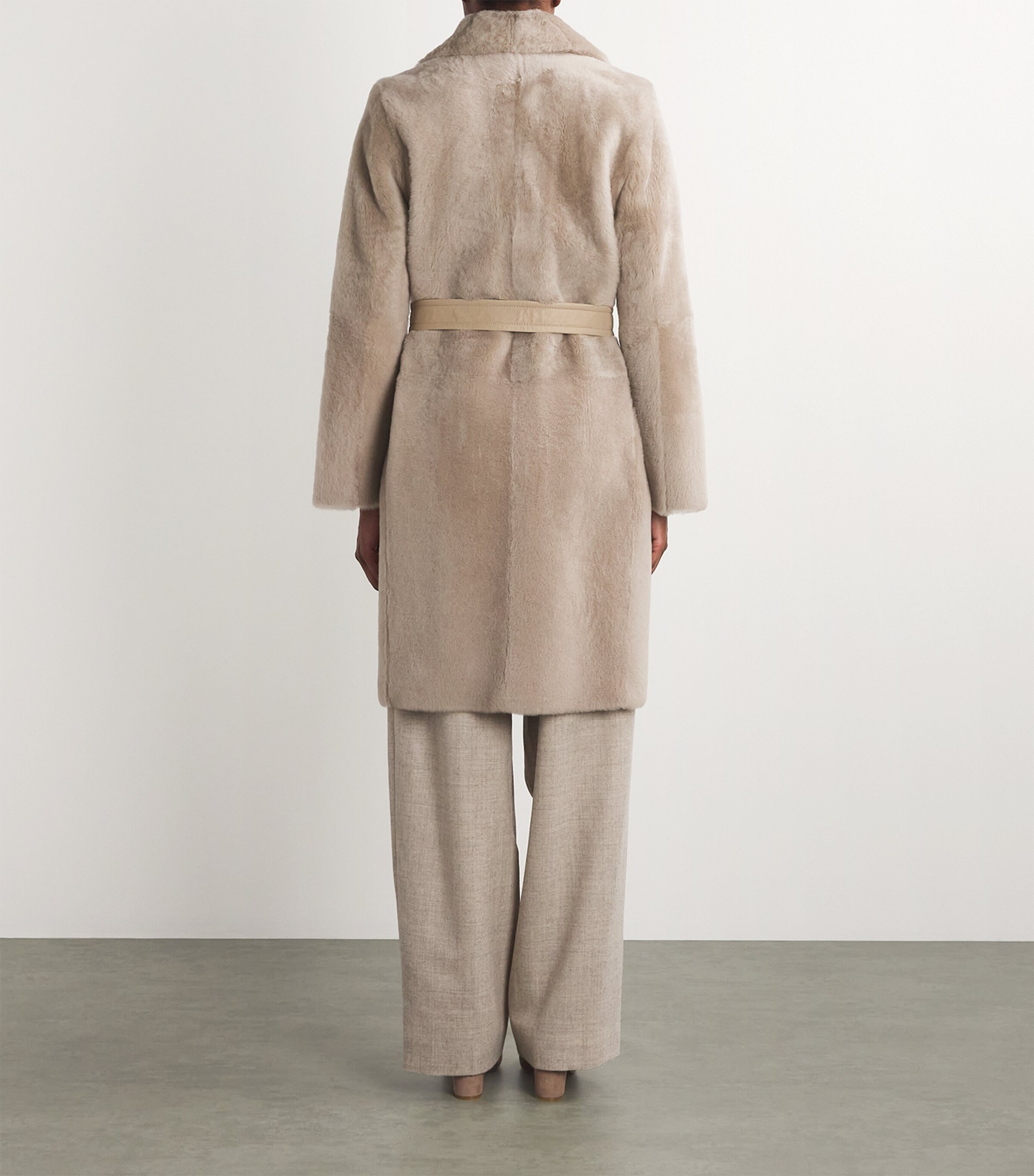 Max Mara Shearling Belted Coat | Harrods US