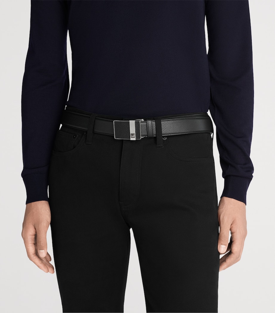 Leather Automatic Longtail Buckle Belt 001BLACK Image 5