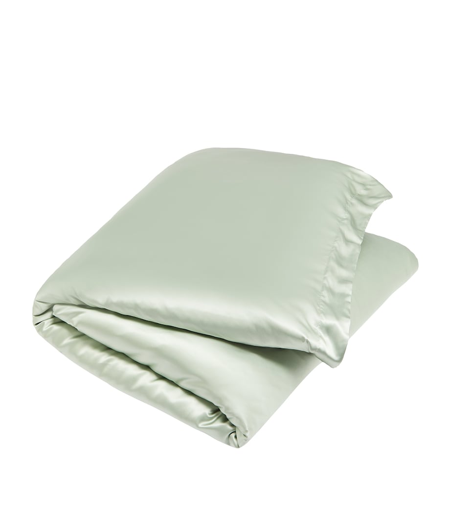Silk Super King Duvet Cover (260cm x 220cm) SAGE Image 1
