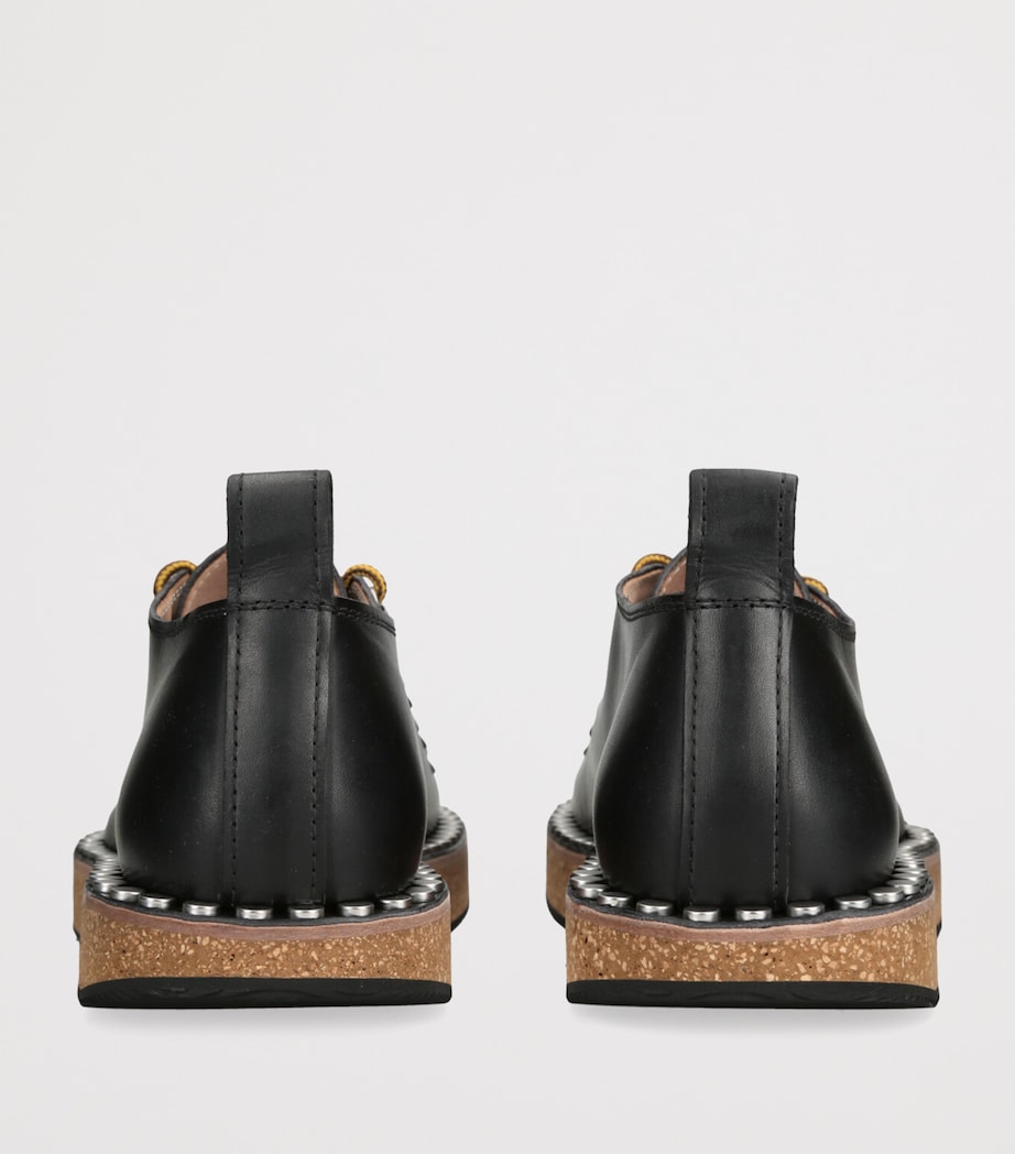 Leather Rivet Hiking Boots BLACK Image 2