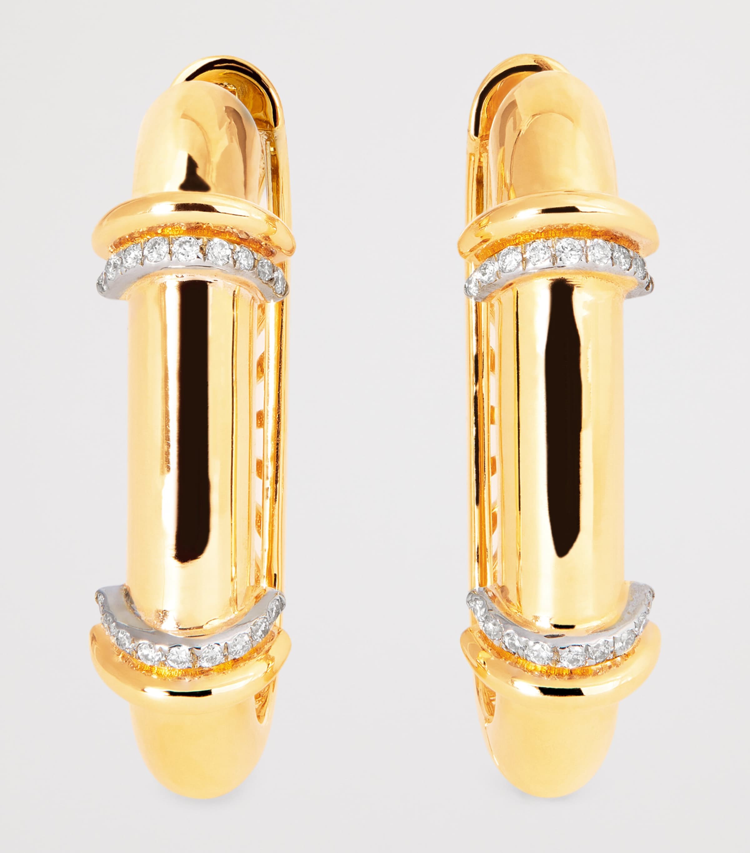L'ATELIER NAWBAR Yellow Gold and Diamond Lot No.93 Buoy Lock Earrings Yellow Gold Image 3