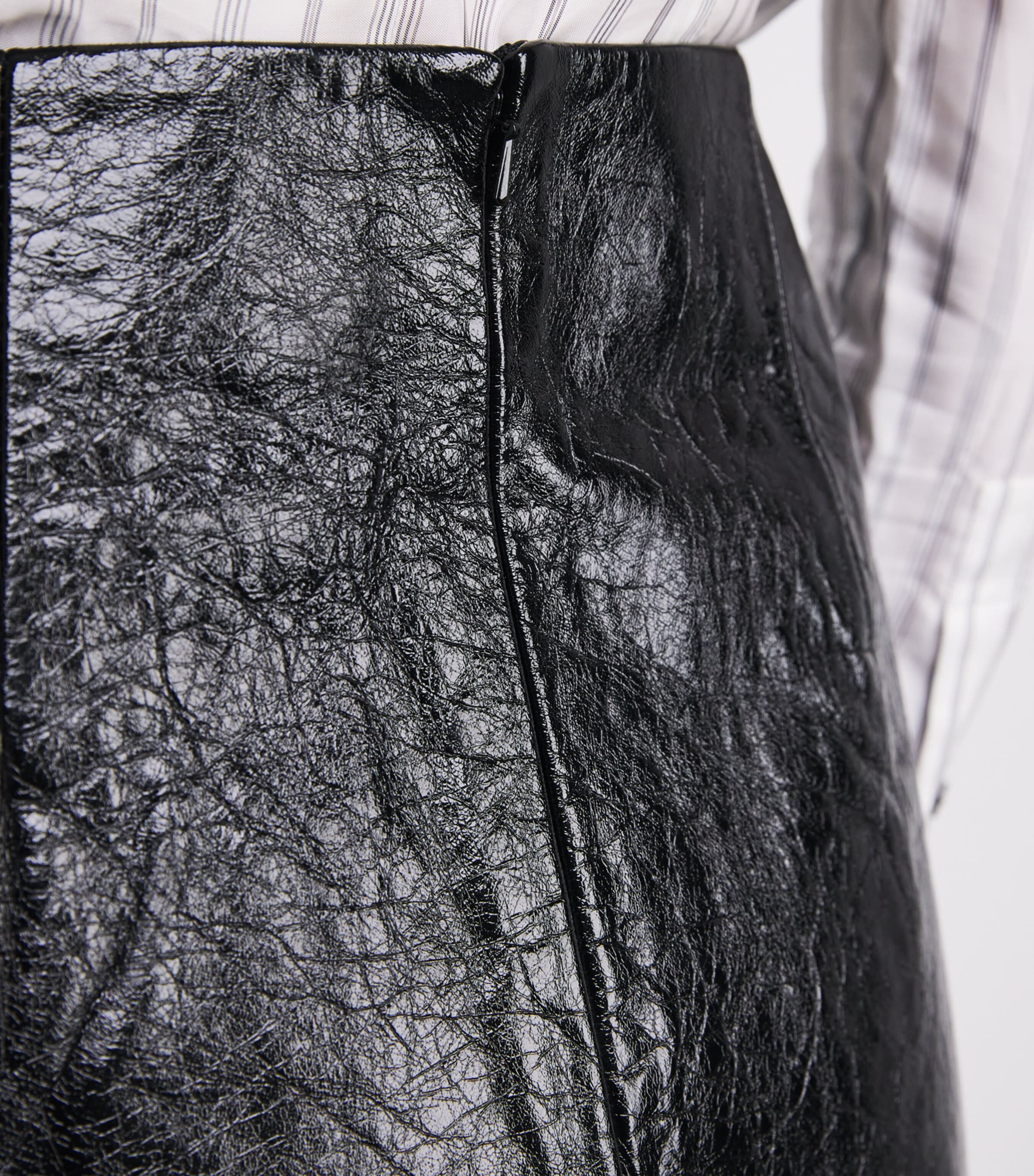 Leather Mini Skirt BLACK Image 6