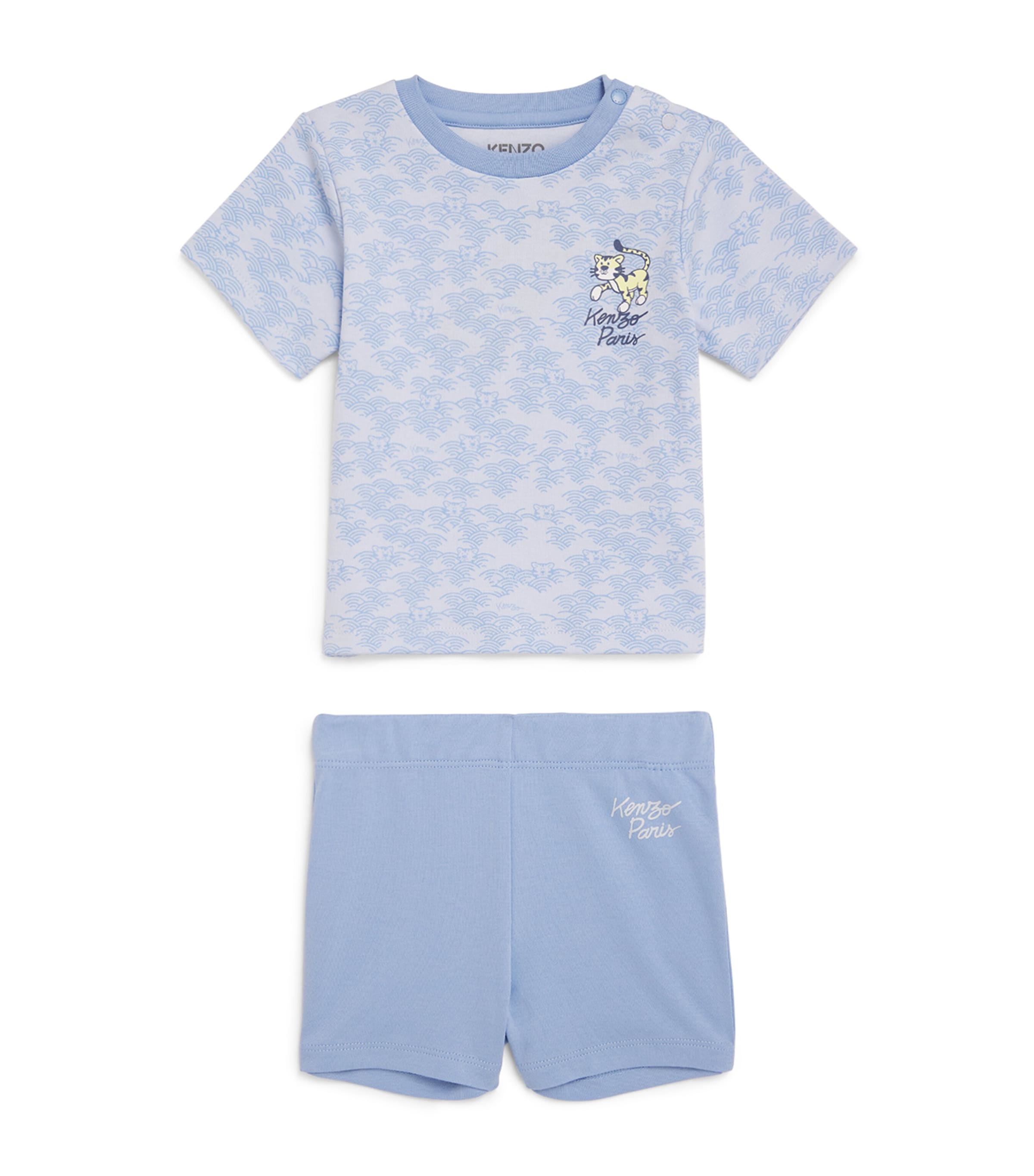 Kenzo Tiger T-shirt And Shorts Gift Set In Blue