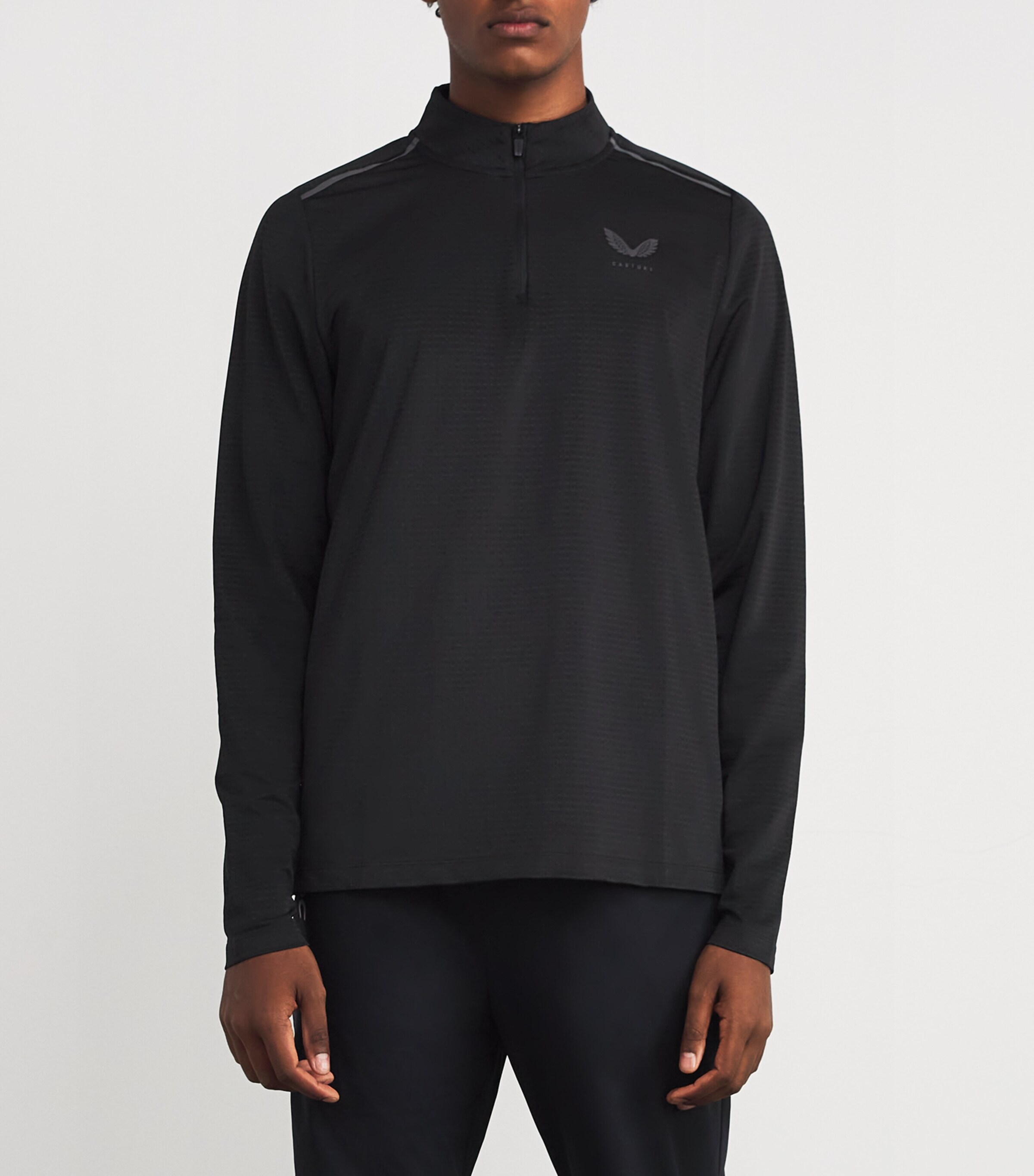 Castore Mens Apex Quarter-Zip Training Top Black Image 3