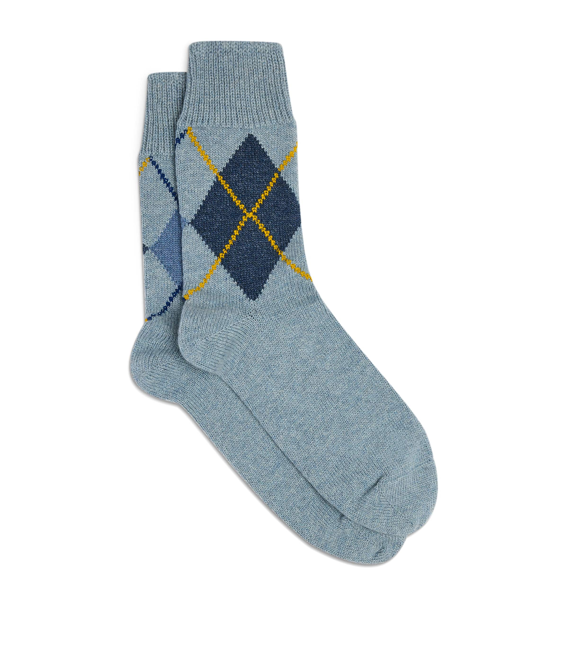 Dunhill Mens Cashmere-Cotton Argyle Socks Image 1