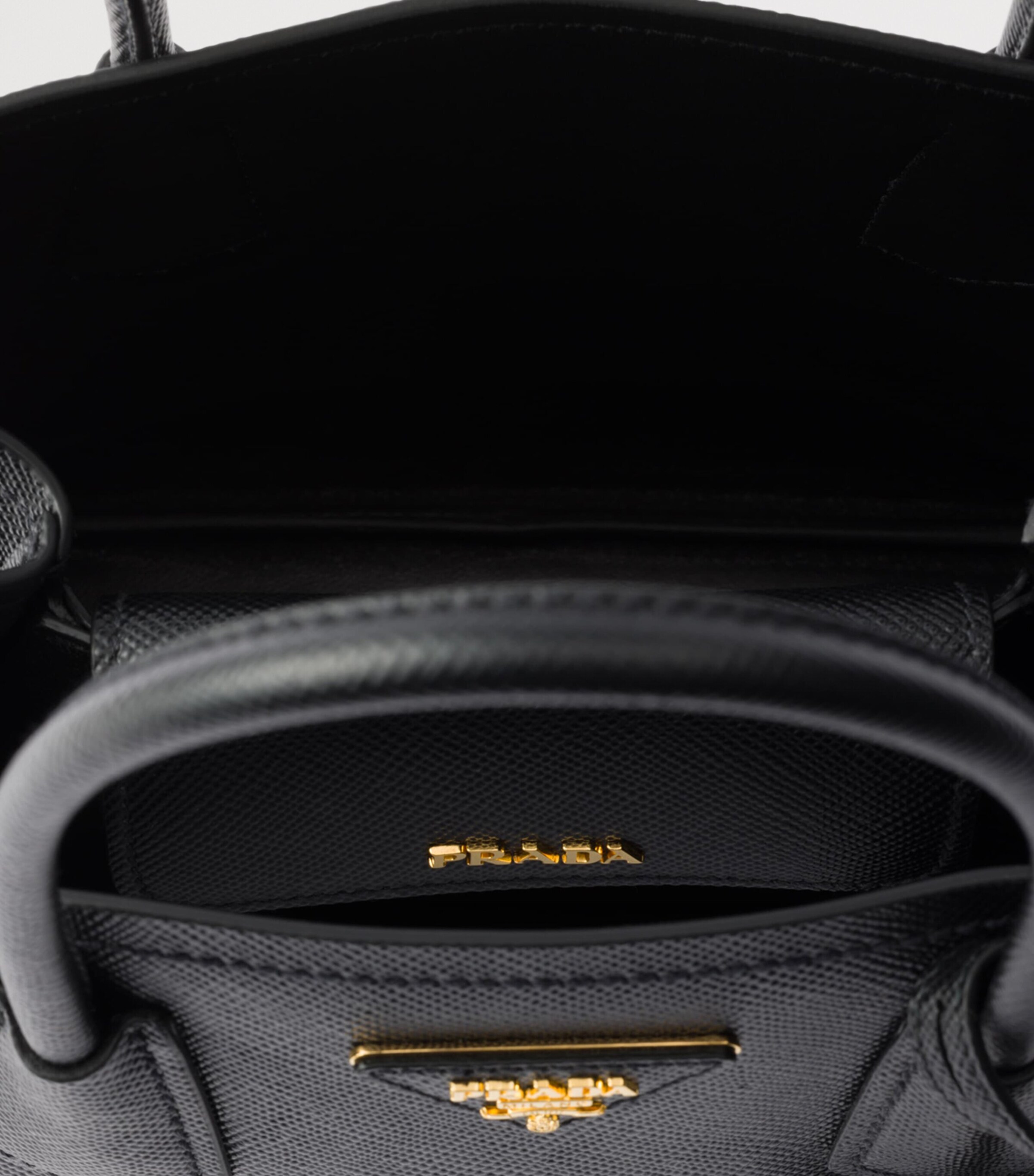 Small Saffiano Leather Double Top-Handle Bag F0002 Image 4