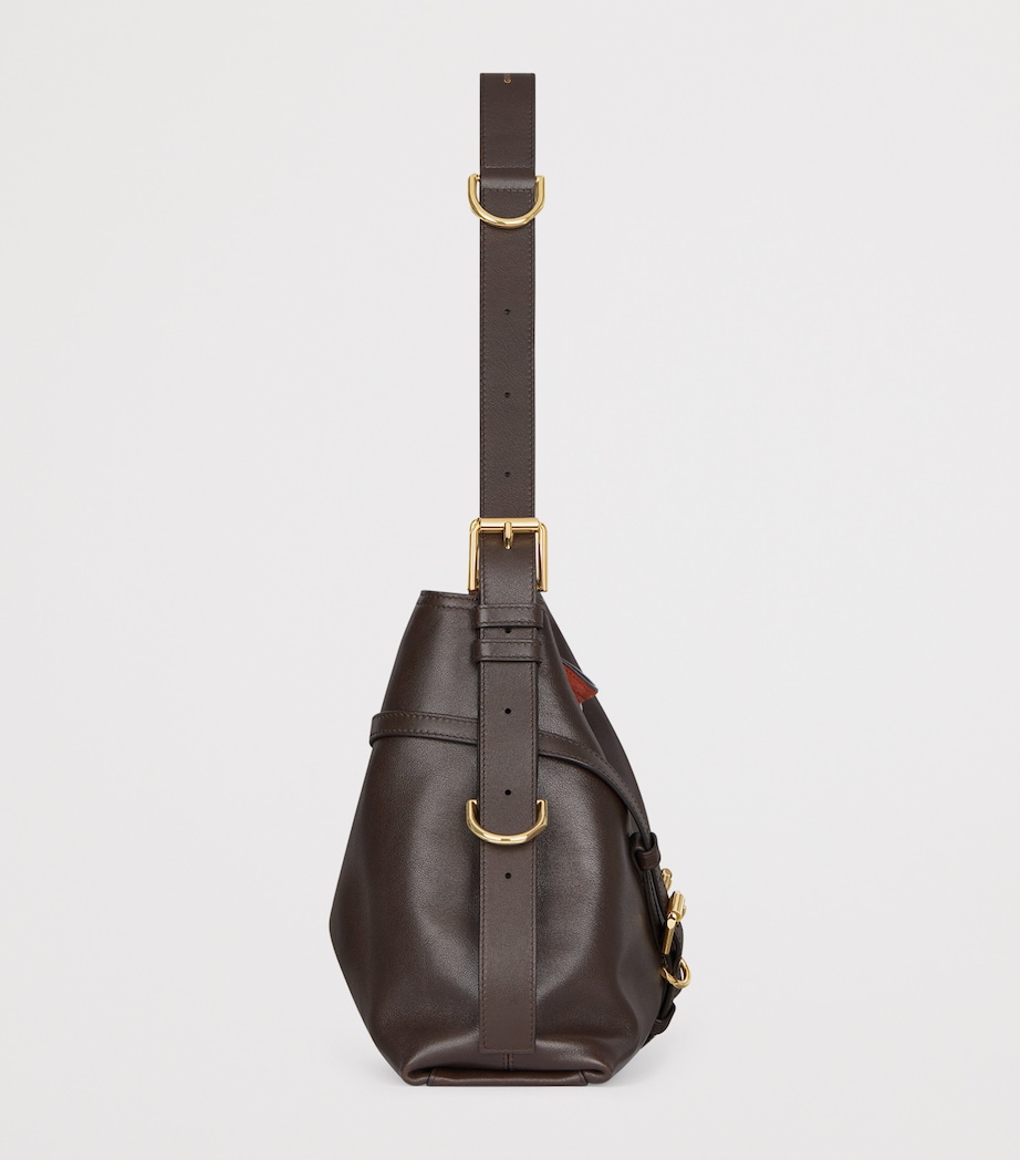 Medium Leather Voyou Top-Handle Bag CHOCOLATE Image 3