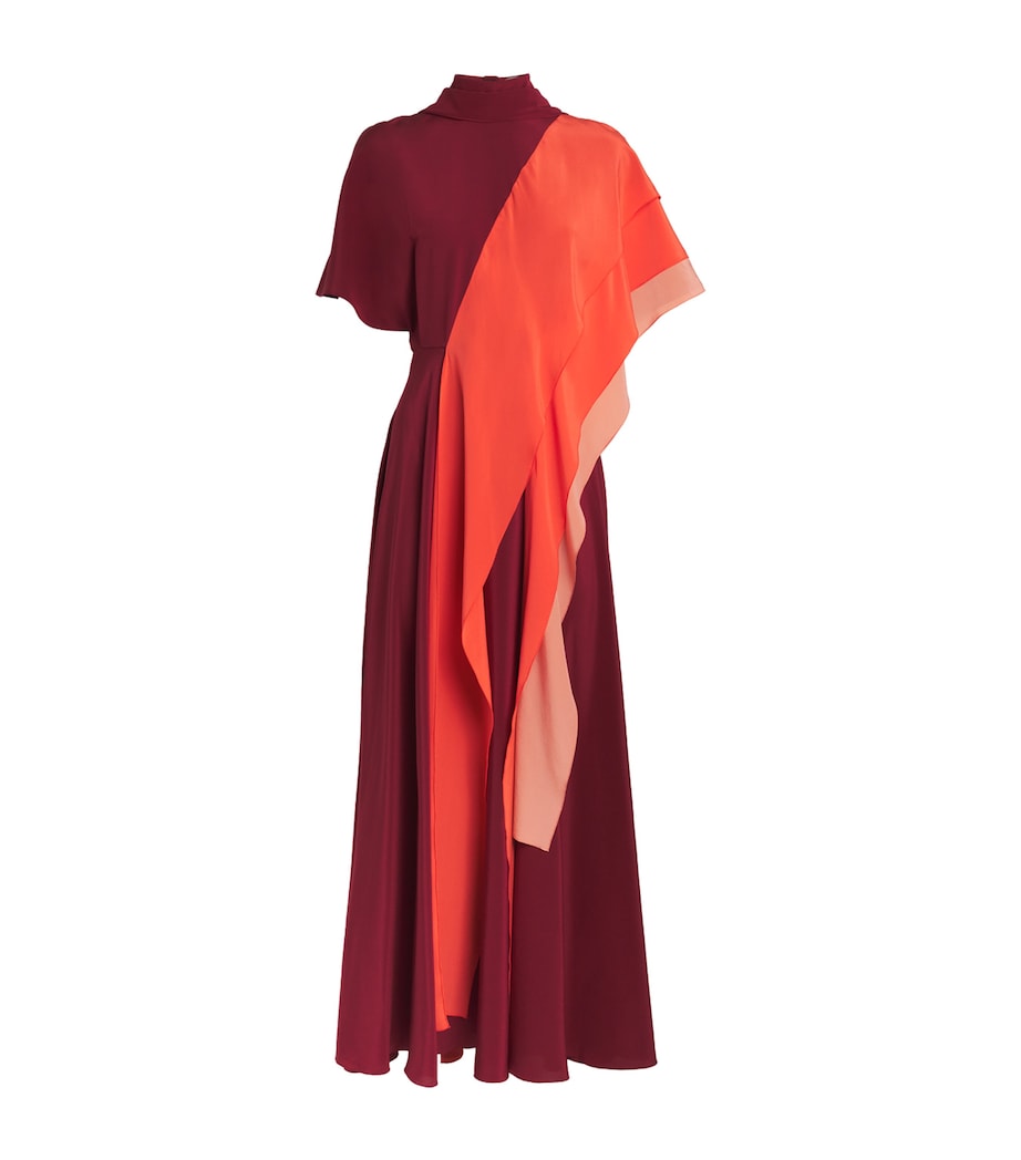 Roksanda Womens Silk Arista Maxi Dress Borgonha / Hibiscus Image 1