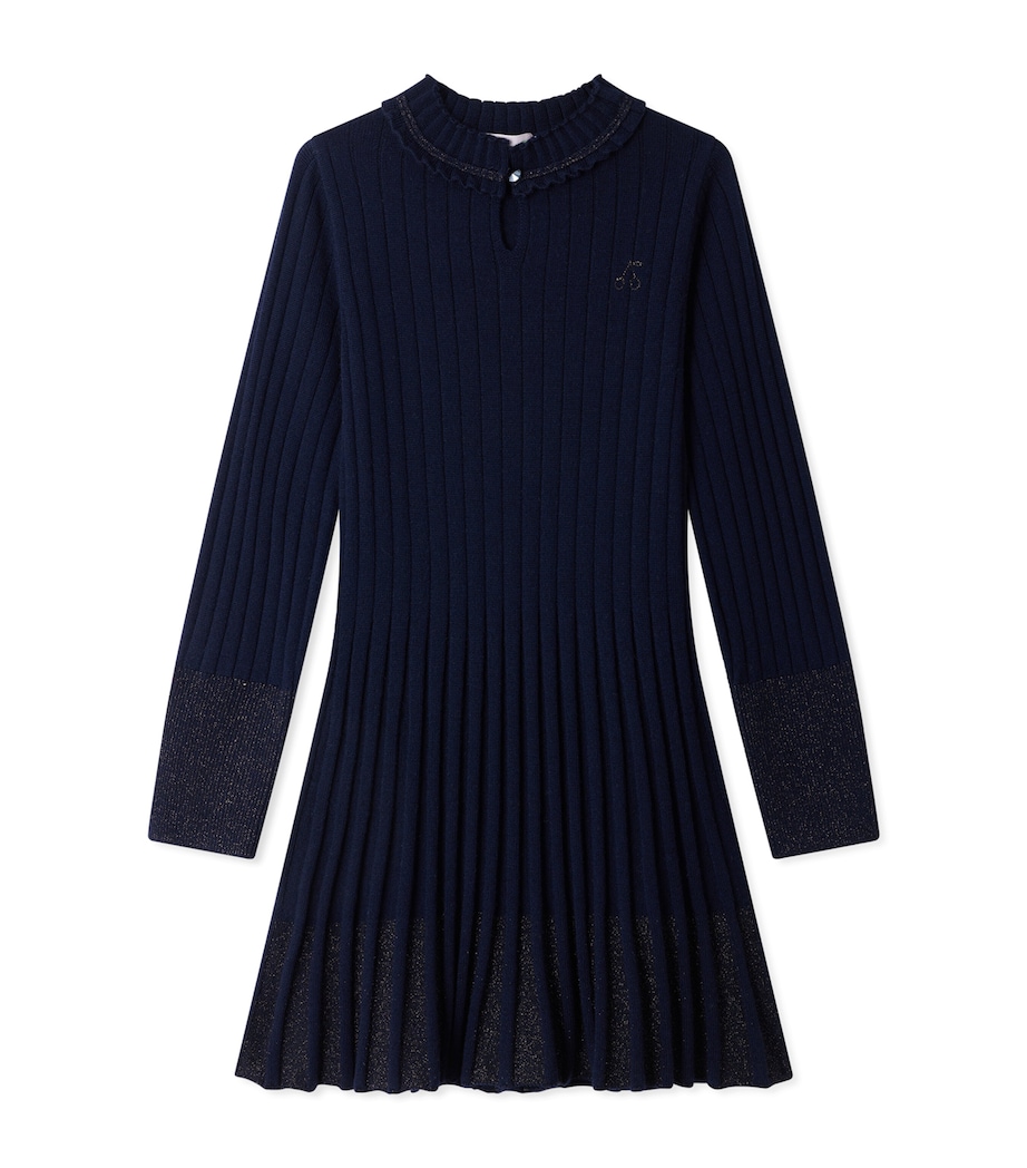 Bonpoint Wool Ribbed Mini Dress (4-8 Years) Marine Image 1