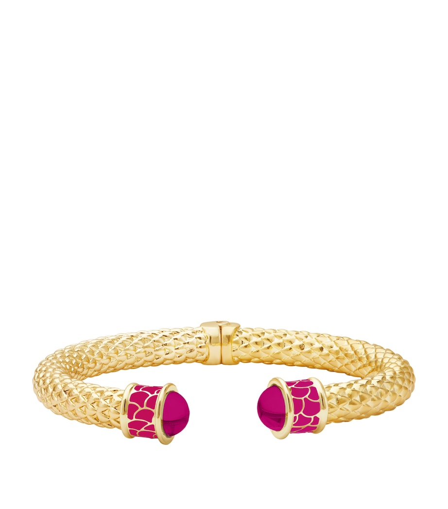 Halcyon Days Gold-Plated Minoan Torque Open Bangle Pink/gold Image 1