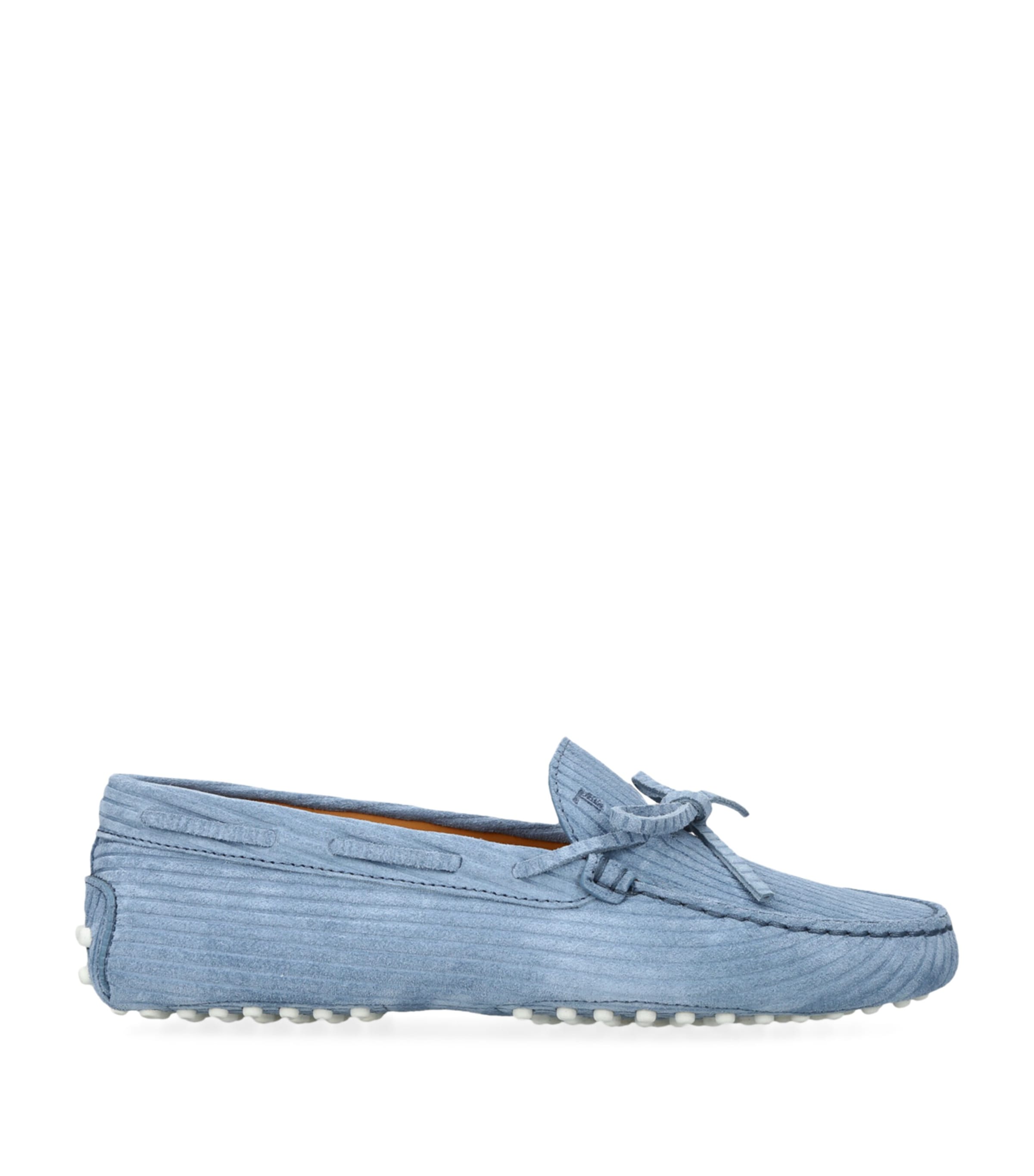 Suede Ribbed Gommini Loafers PALE BLUE Image 1