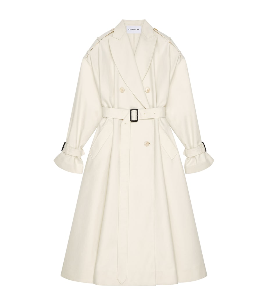 Cotton Belted Trench Coat IVORY Image 1