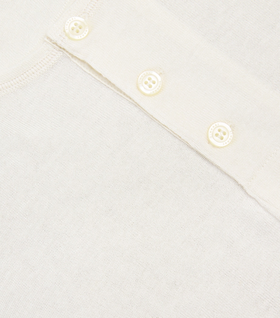 Silk-Linen Hayes Henley Shirt IVORY Image 5