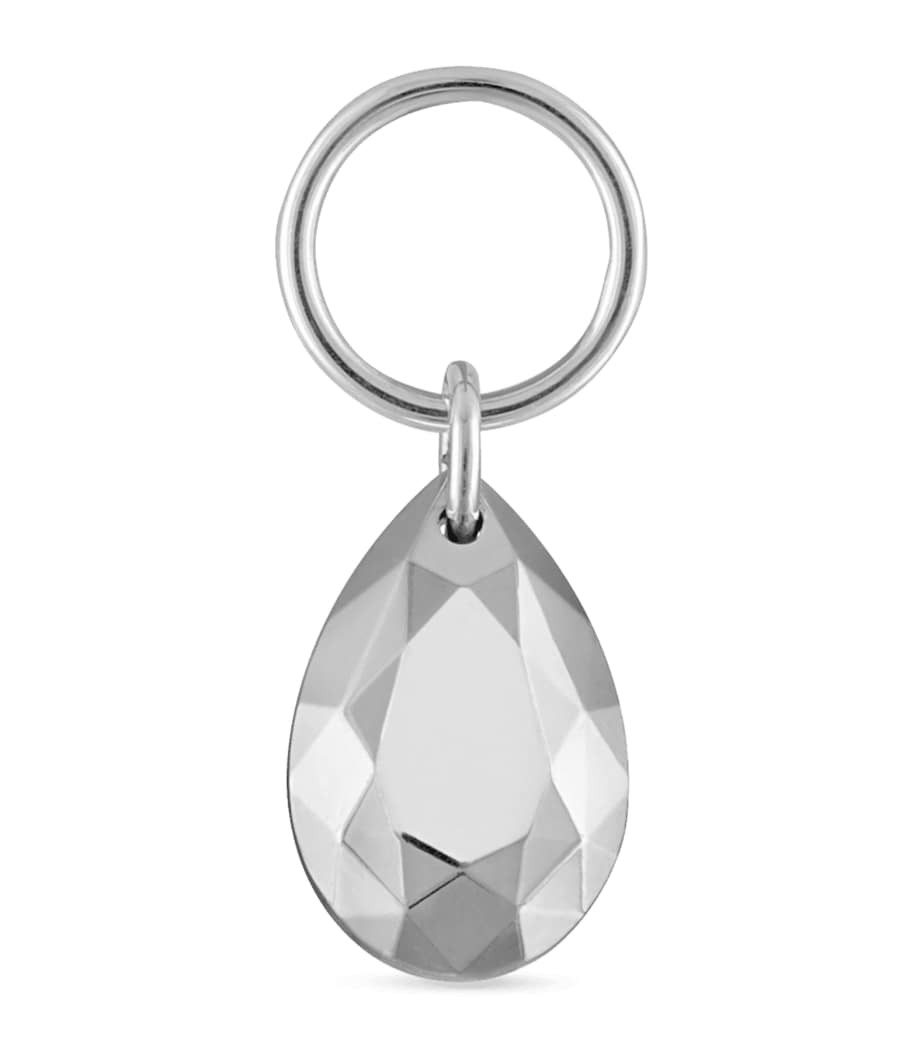 Faceted Pear Charm (5.5mm) WHITE GOLD Image 1