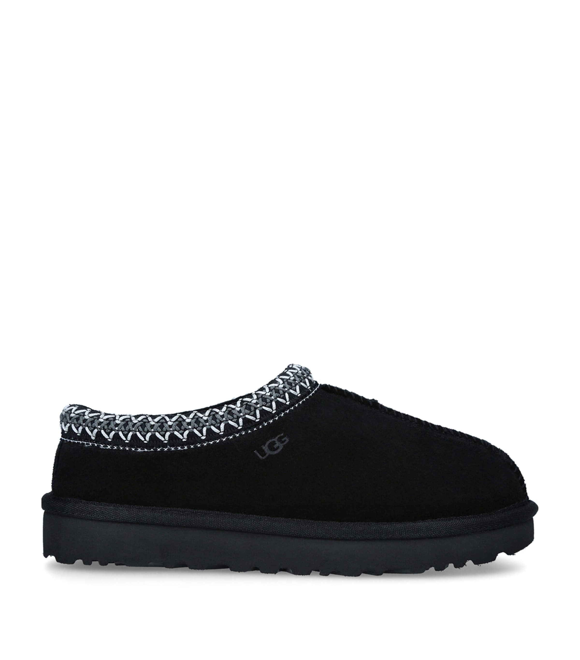 Ugg Leather Tasman Slippers In Black