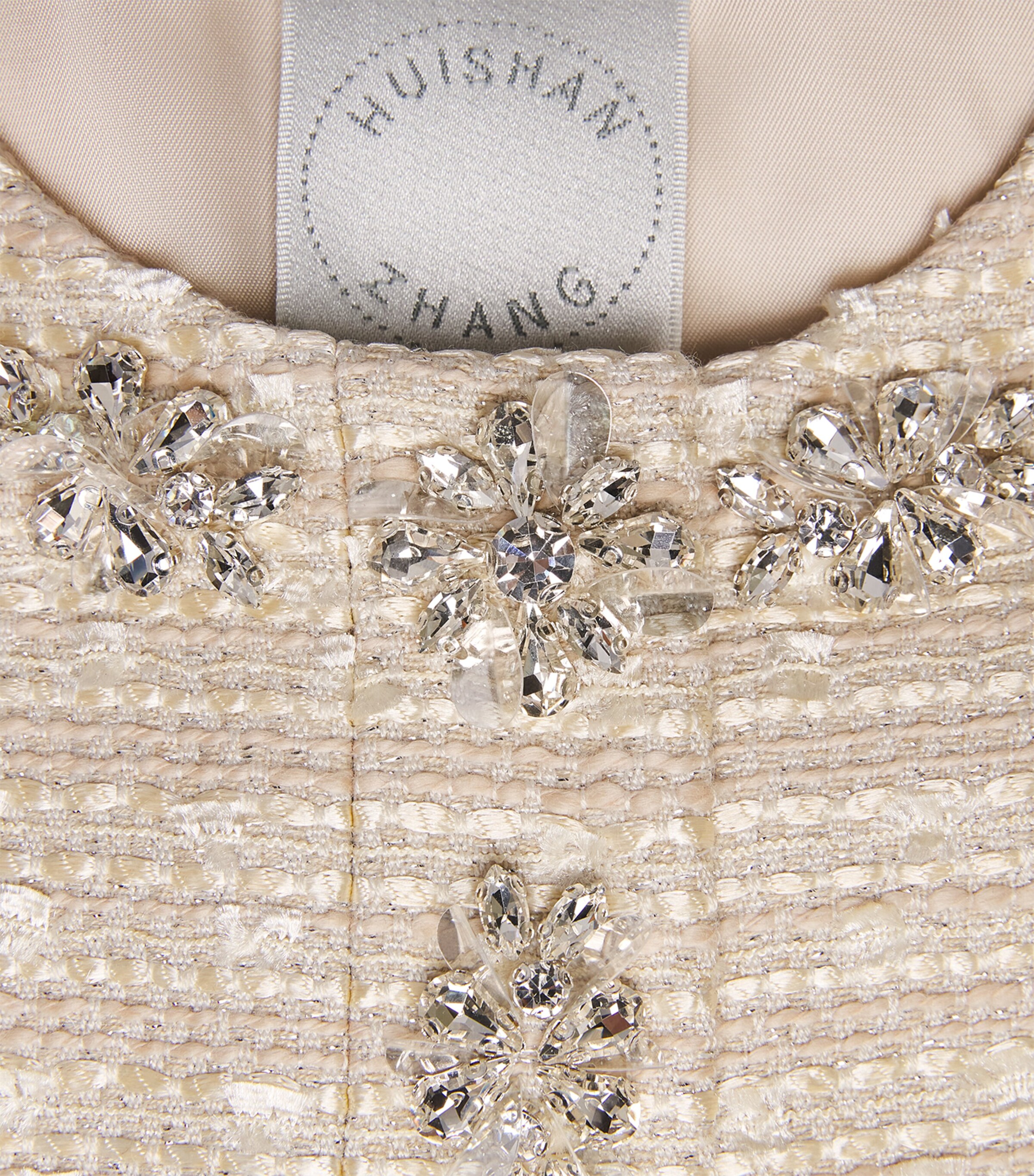 Huishan Zhang Womens Embellished Tweed Olivia Jacket Gold Image 6