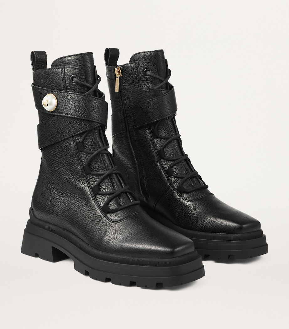 Noemi 45 Leather Biker Boots BLACK Image 2