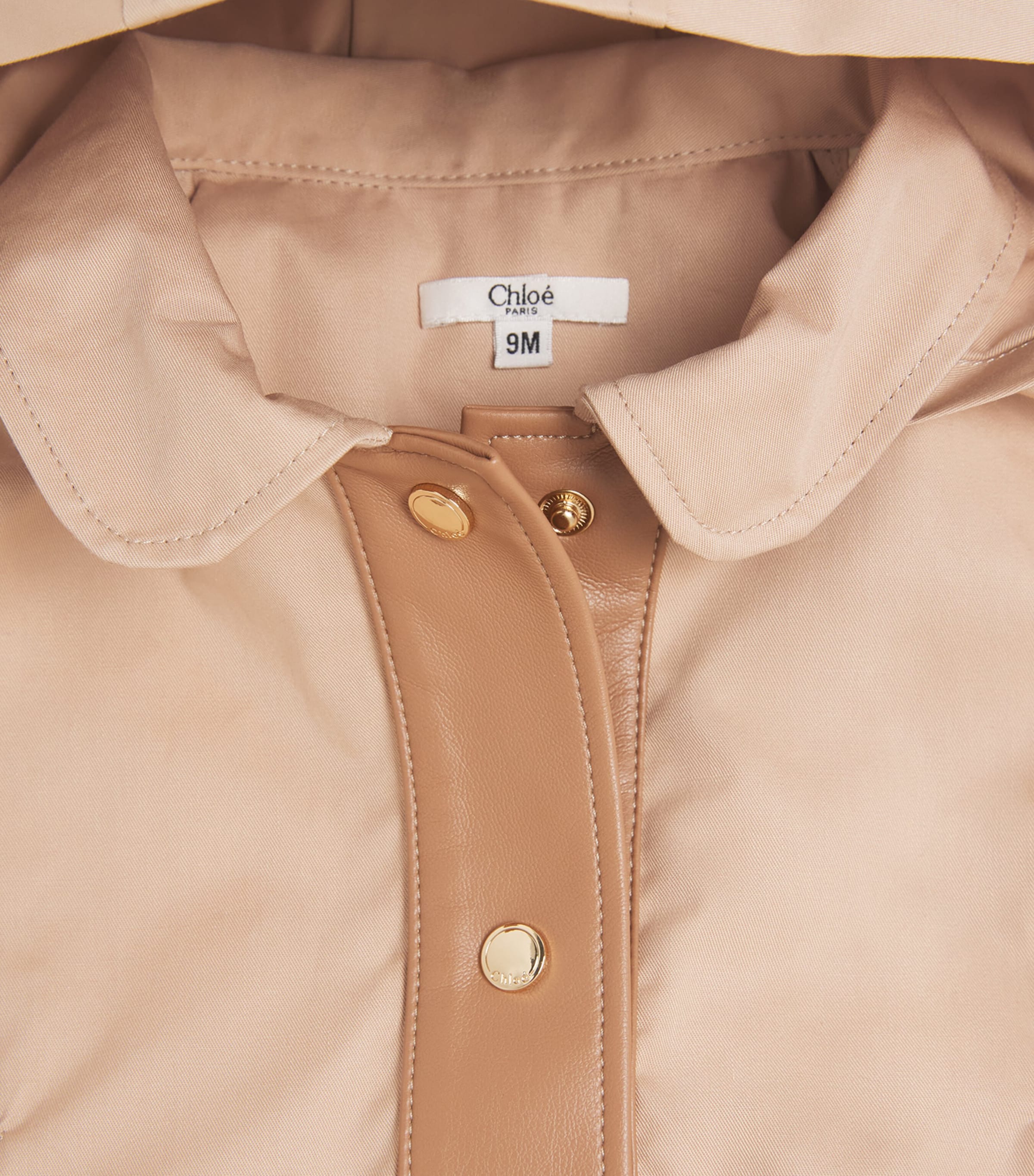 Chloé Kids Hooded Logo Trench Coat (6-36 Months) Image 3