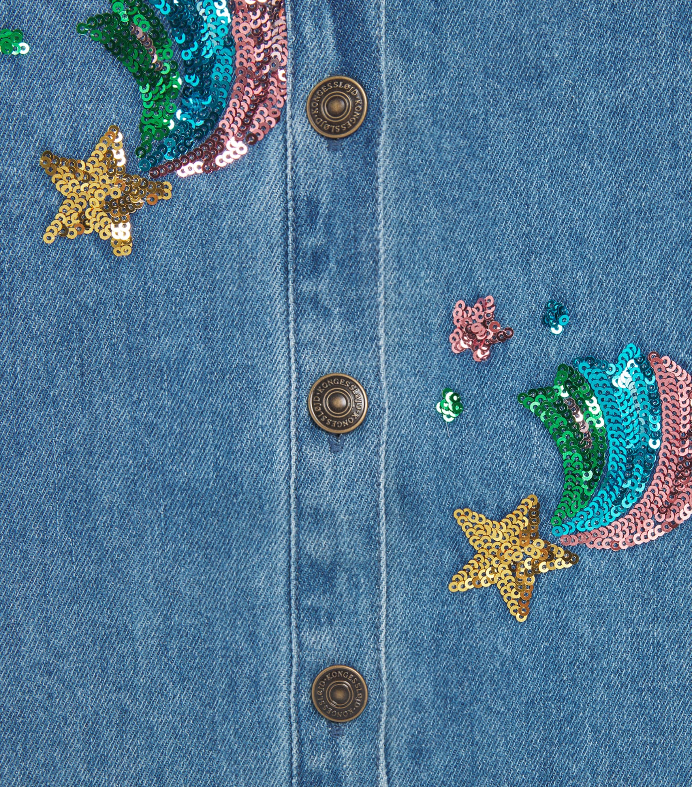 KONGES SLOJD Magot Embellished Denim Shirt (18 Months-10 Years) Star Image 3