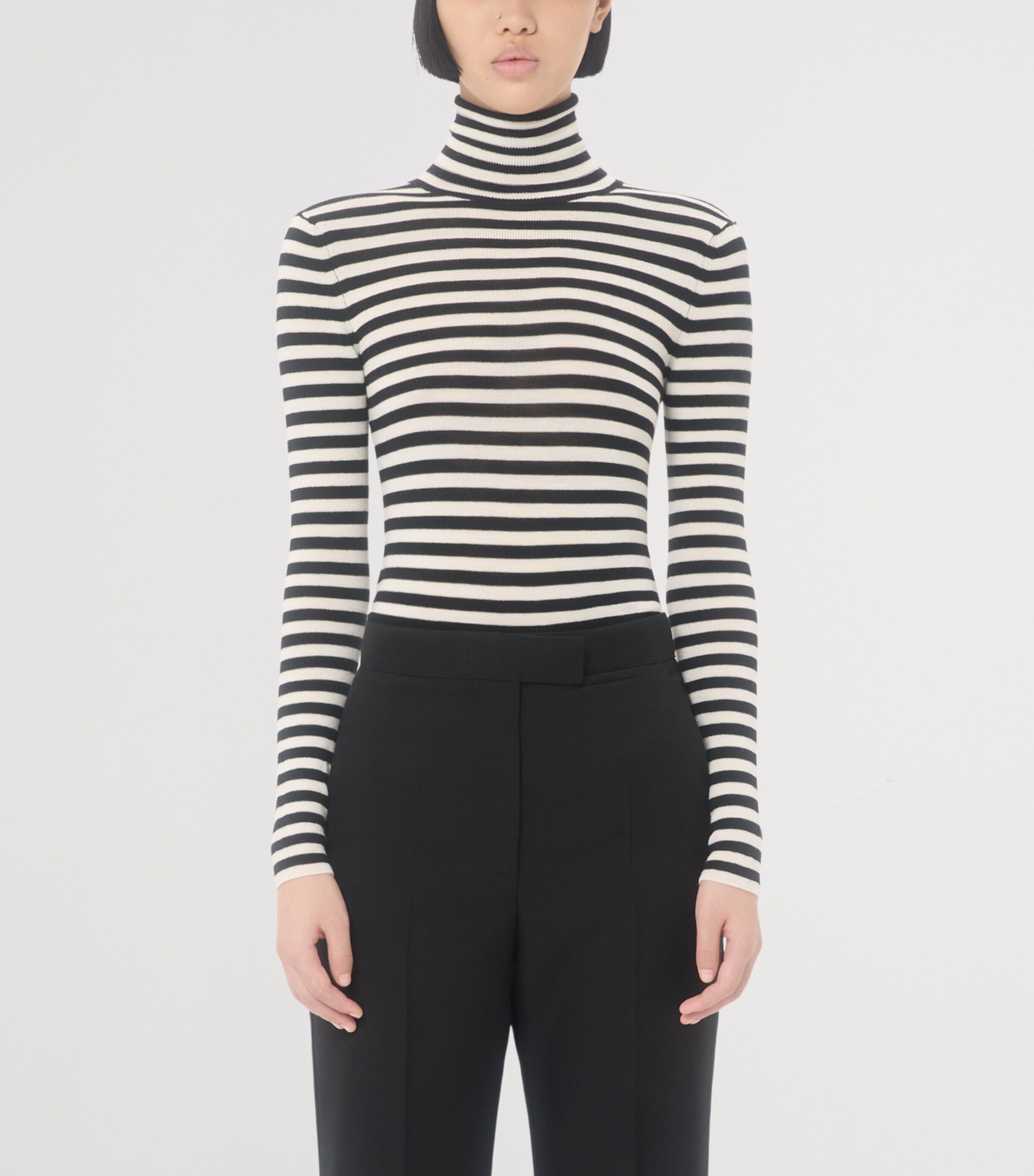 Valentino Womens Virgin Wool Stripe Sweater Image 2