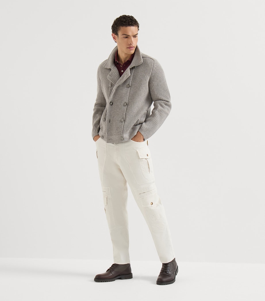 Brunello Cucinelli Mens Cotton Piqué Logo Polo Shirt Image 2