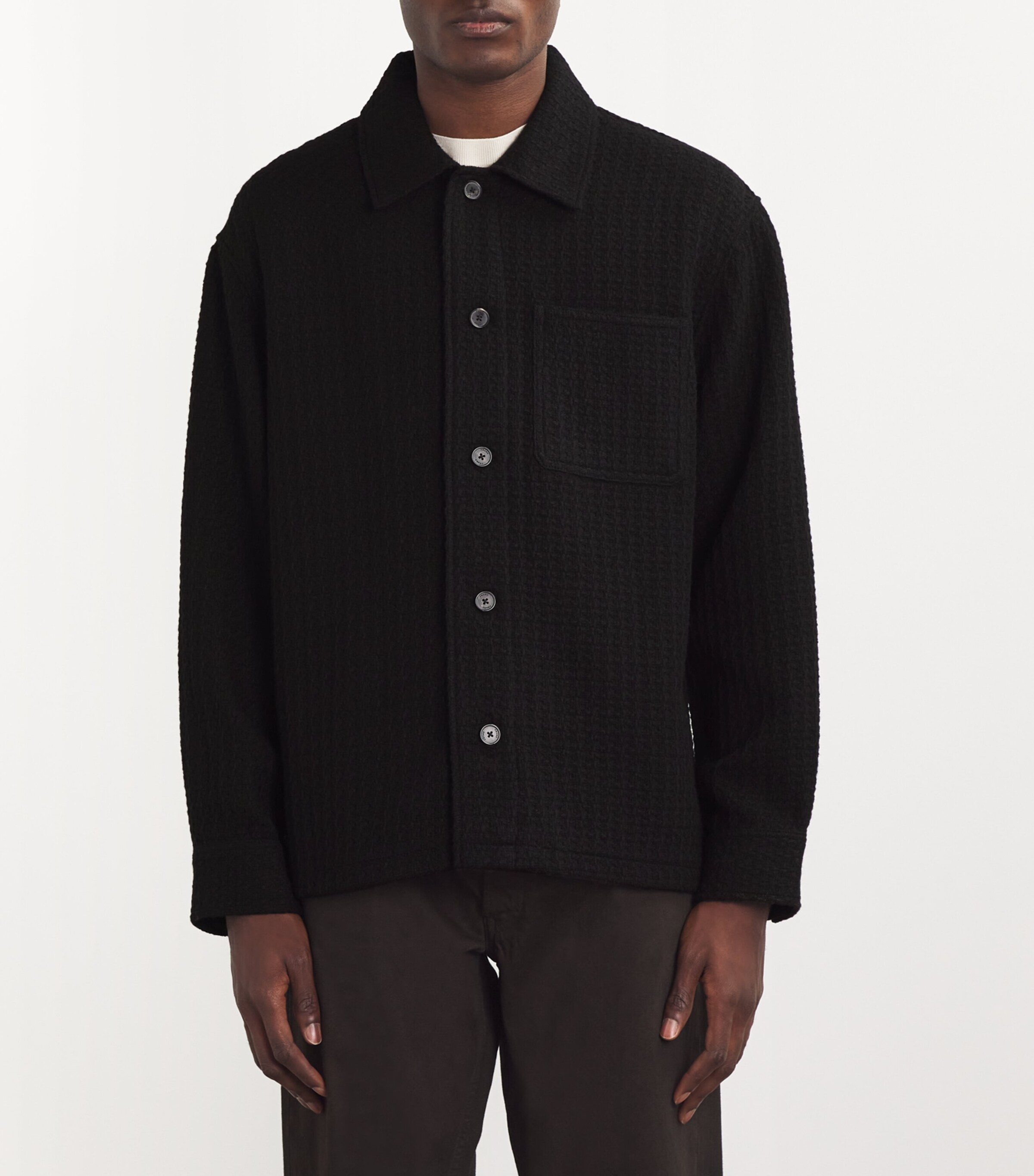 Wool-Blend Shirt Jacket BLACK Image 3