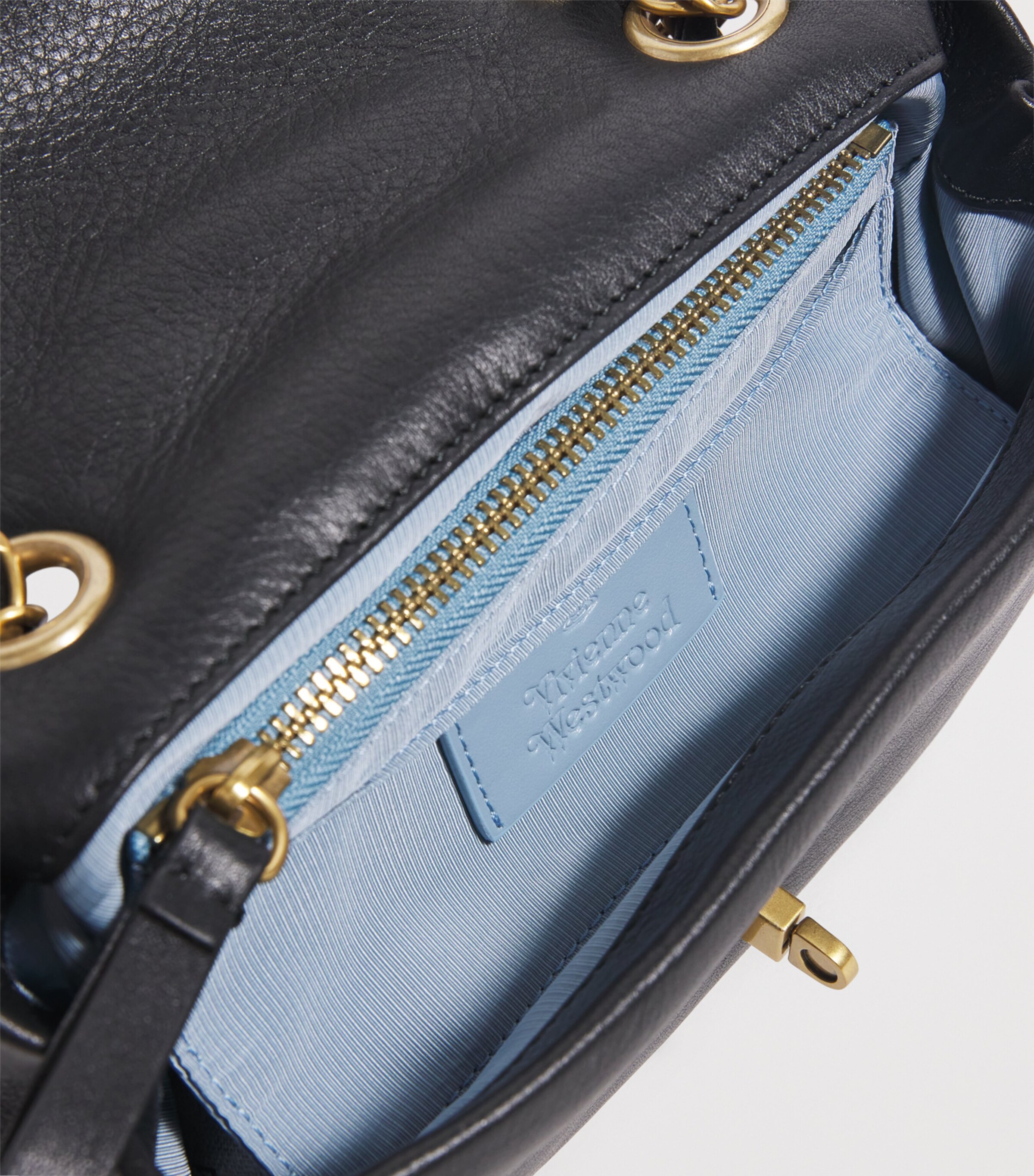 Small Leather Anita Shoulder Bag N401 BLACK Image 4