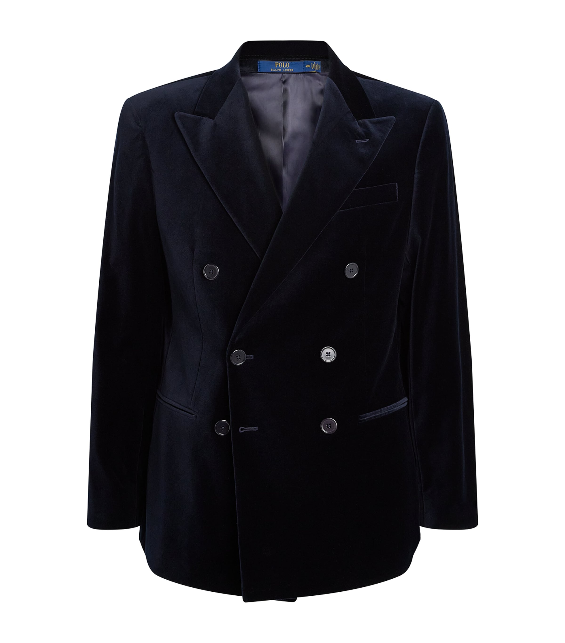 Polo Ralph Lauren Mens Peak-lapel Double-breasted Velvet Blazer Navy In Blue