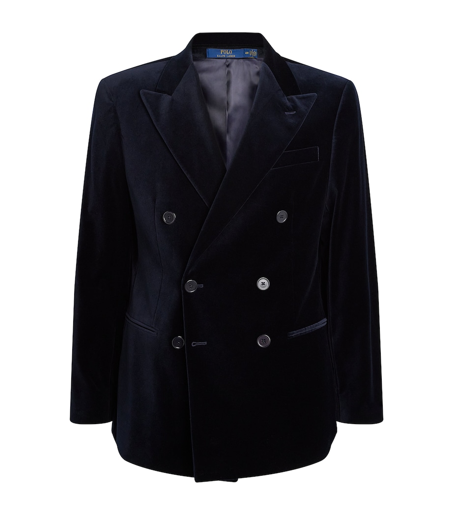 Velvet Double Breasted Blazer NAVY Image 1