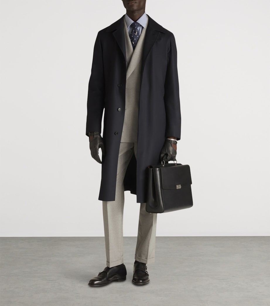 Wool Super 180s Balmacaan Coat 416HOUSE NAVY Image 4