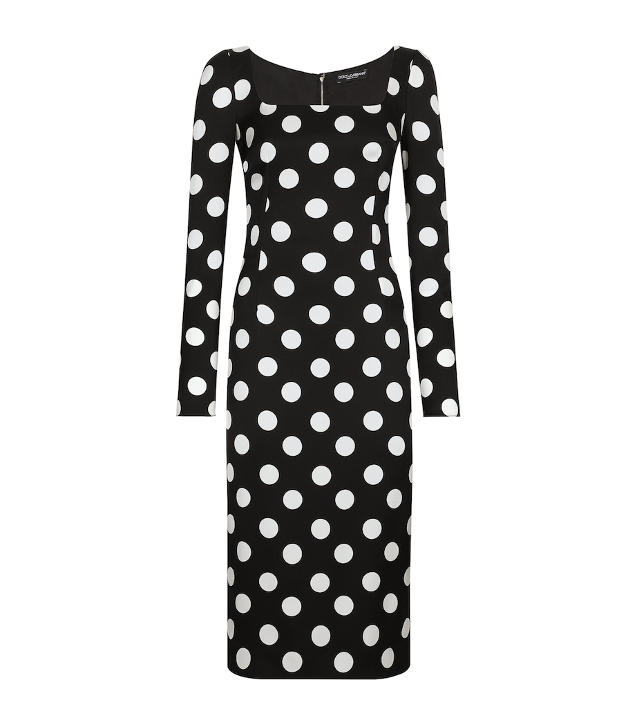 Silk Polka-Dot Bodycon Dress HNL2W-POIS BCO FDO.N Image 1